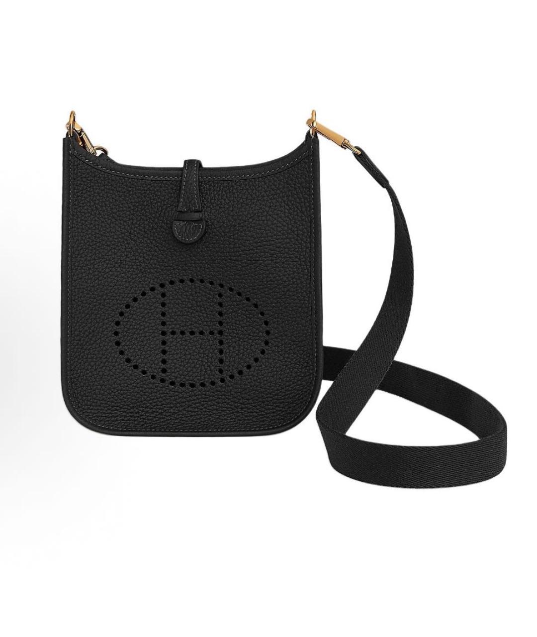 HERMES Черная кожаная сумка через плечо, фото 5