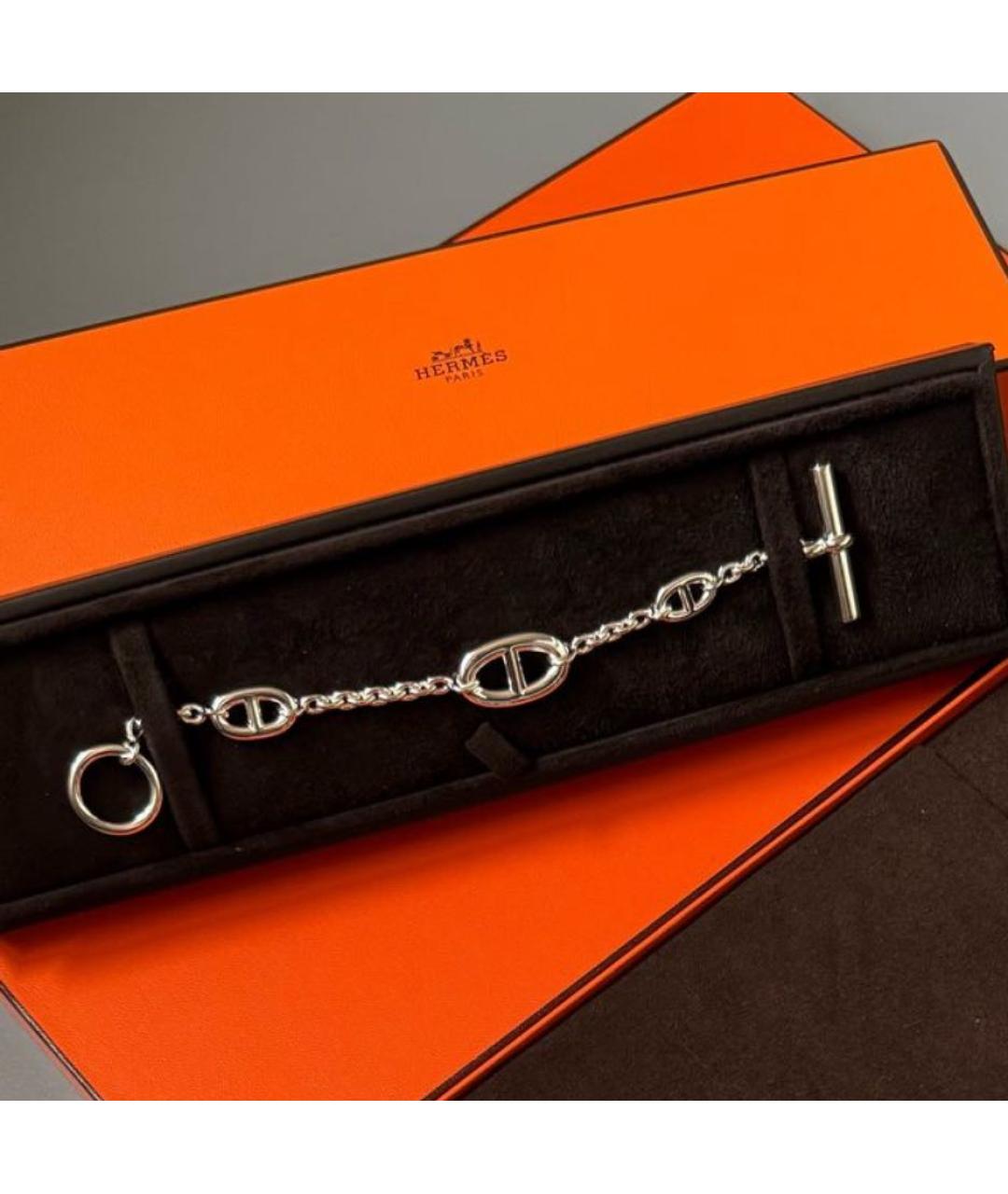 HERMES Серебрянный серебряный браслет, фото 4