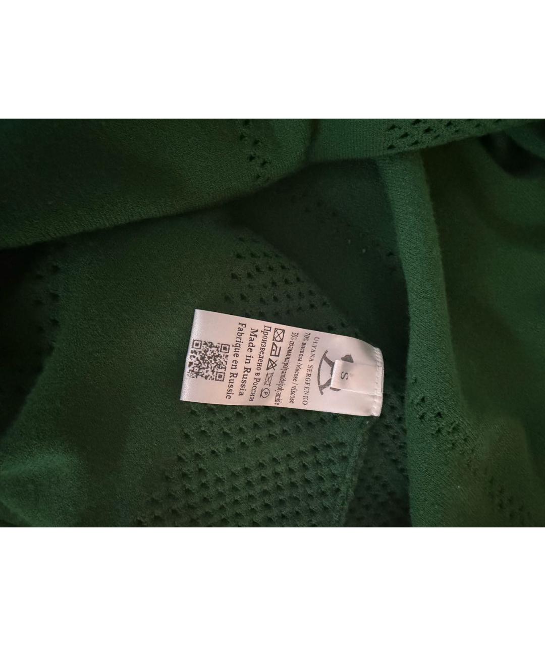 ULYANA SERGEENKO Зеленые вискозное повседневное платье, фото 6