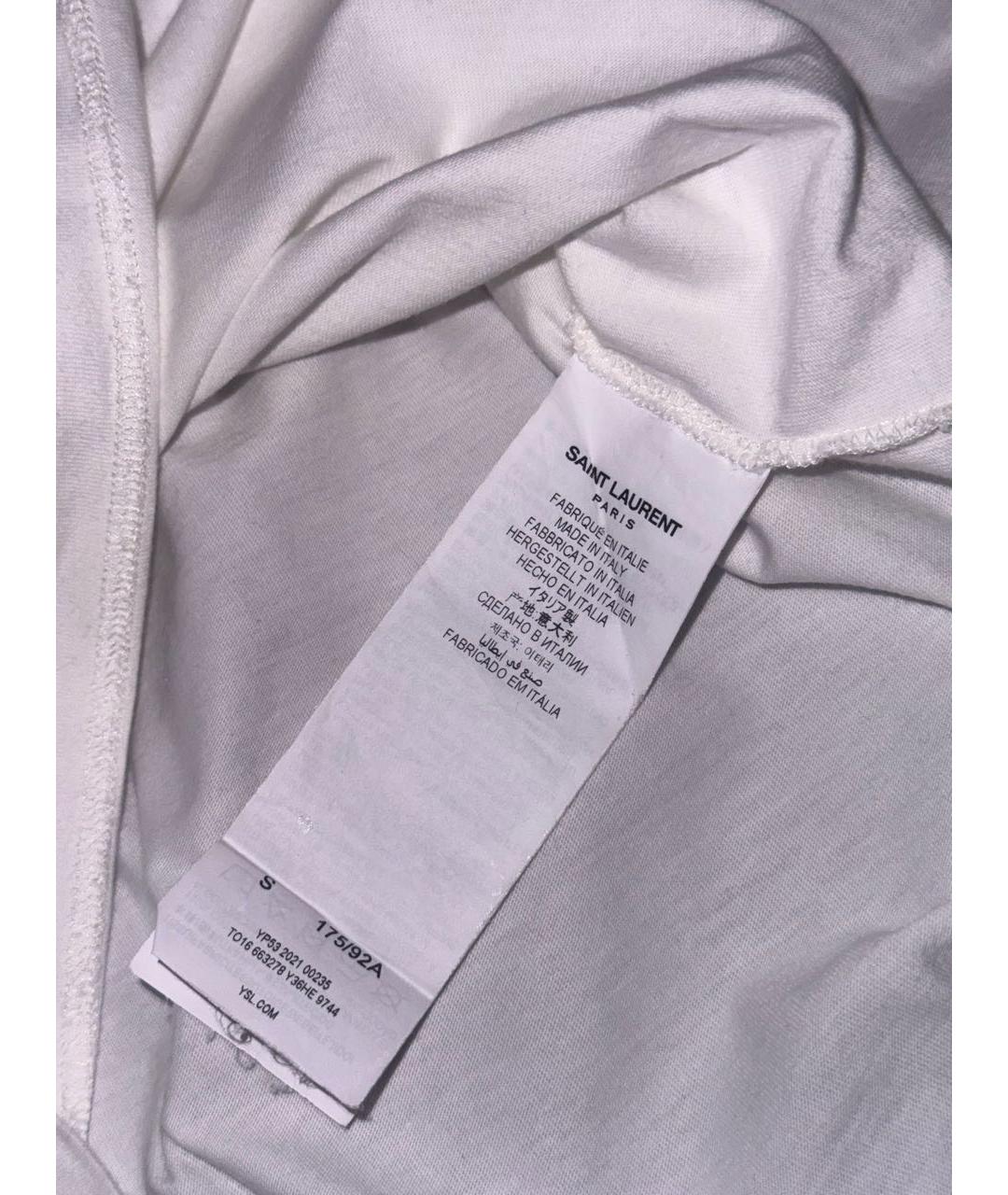 SAINT LAURENT Белая хлопковая футболка, фото 4