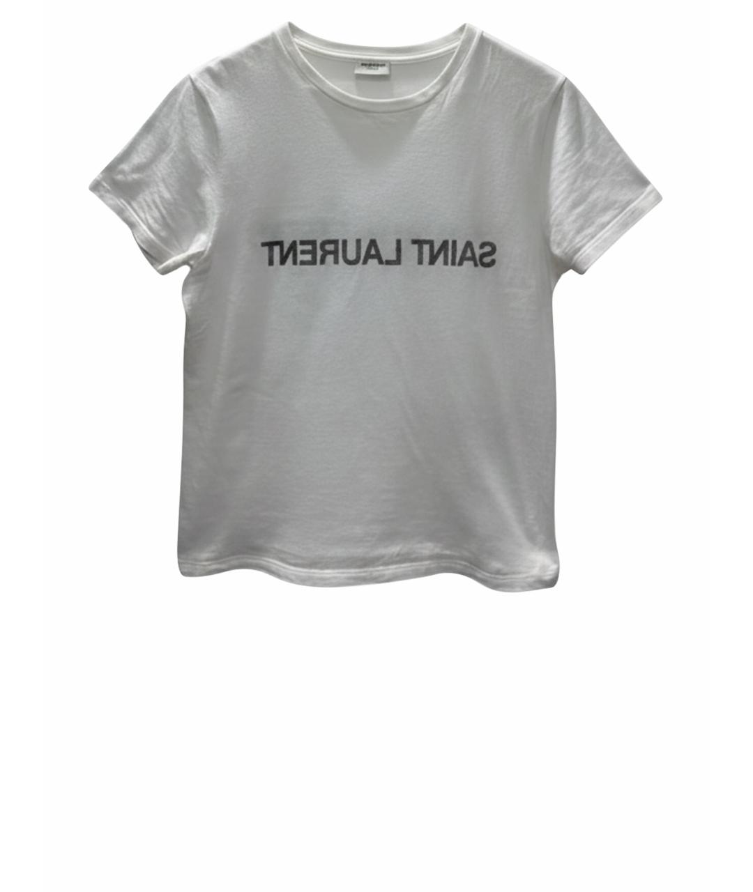 SAINT LAURENT Белая хлопковая футболка, фото 1