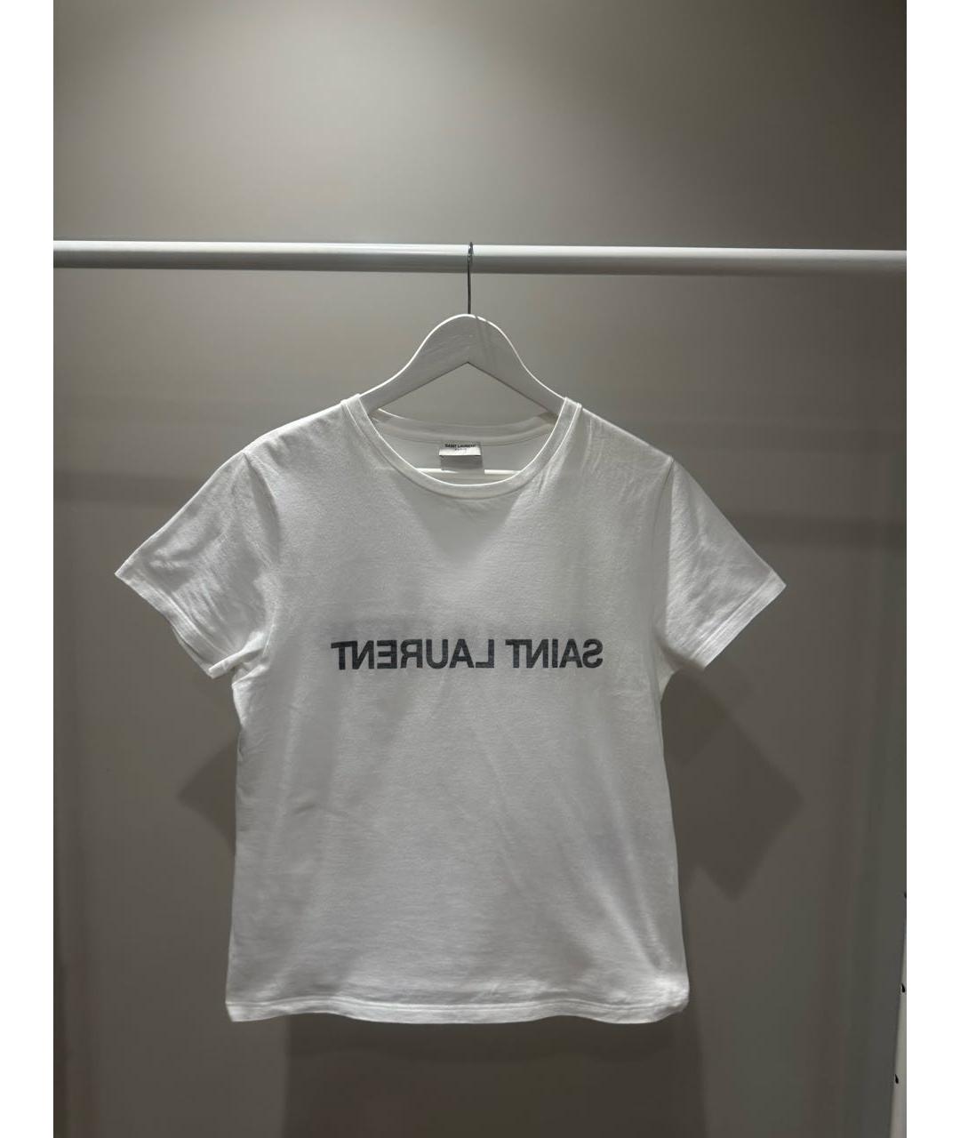 SAINT LAURENT Белая хлопковая футболка, фото 5