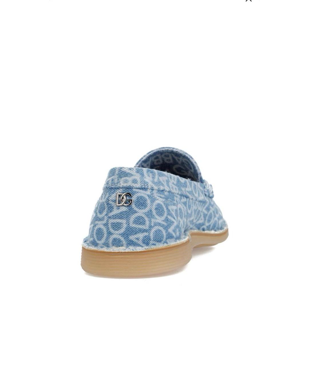 DOLCE&GABBANA Голубые текстильные лоферы, фото 4