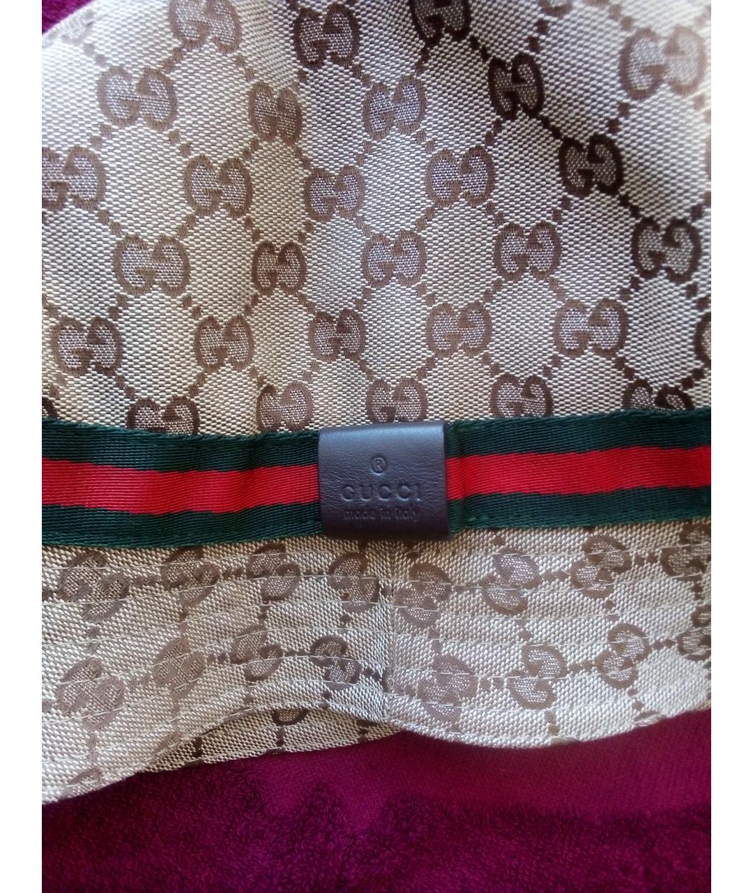 GUCCI Золотая хлопковая шляпа, фото 2