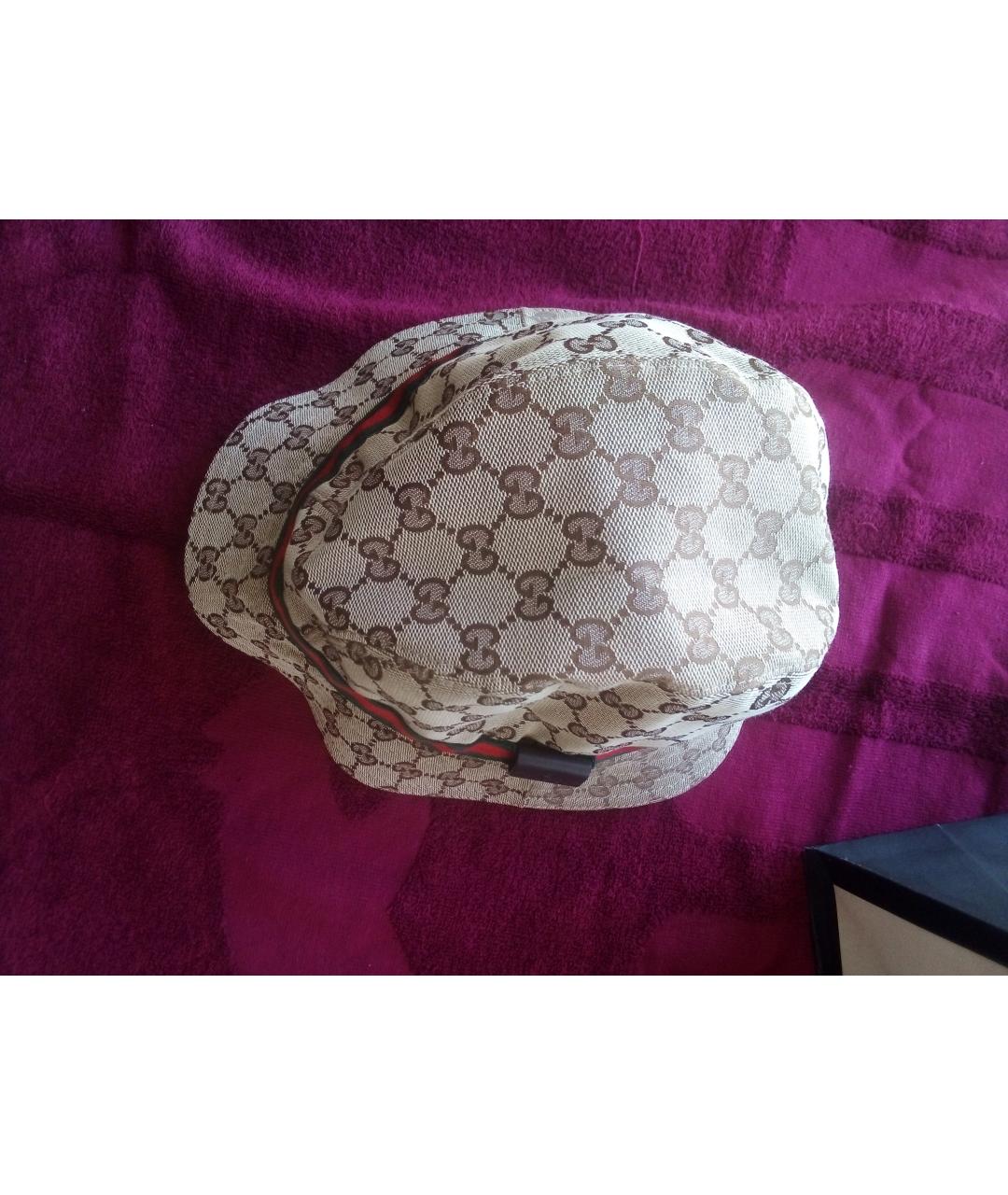 GUCCI Золотая хлопковая шляпа, фото 5