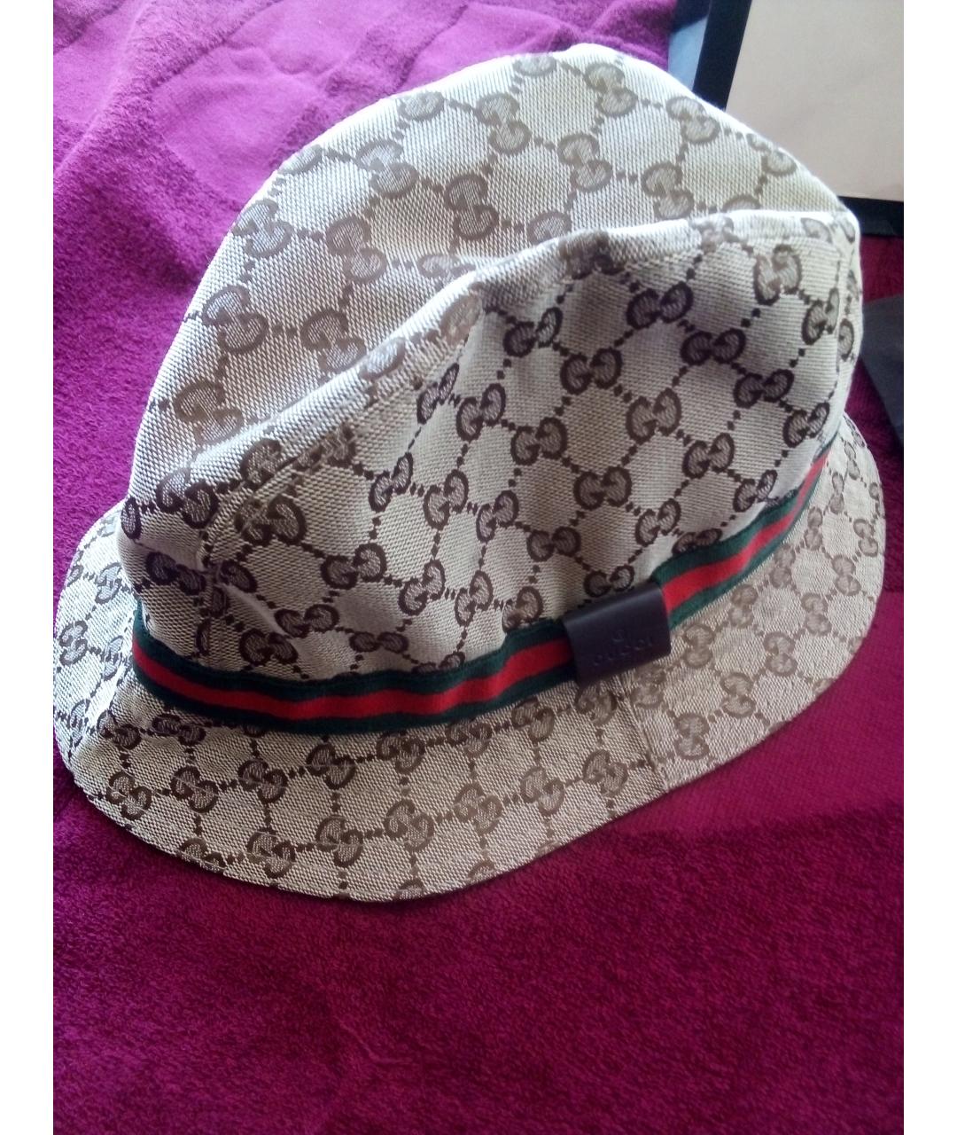 GUCCI Золотая хлопковая шляпа, фото 4