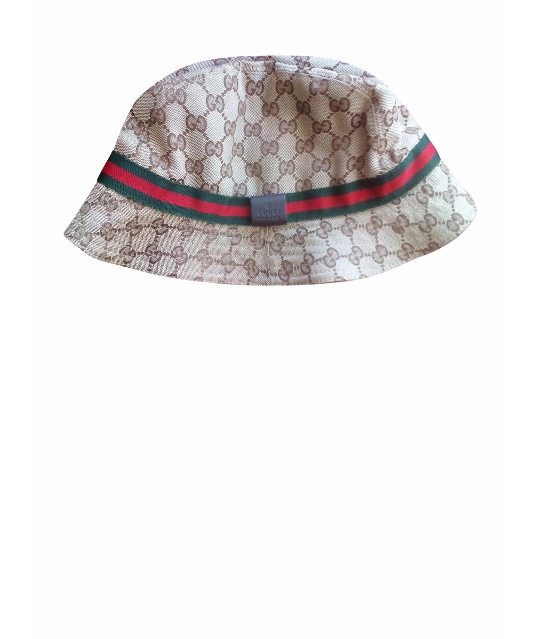 GUCCI Золотая хлопковая шляпа, фото 1