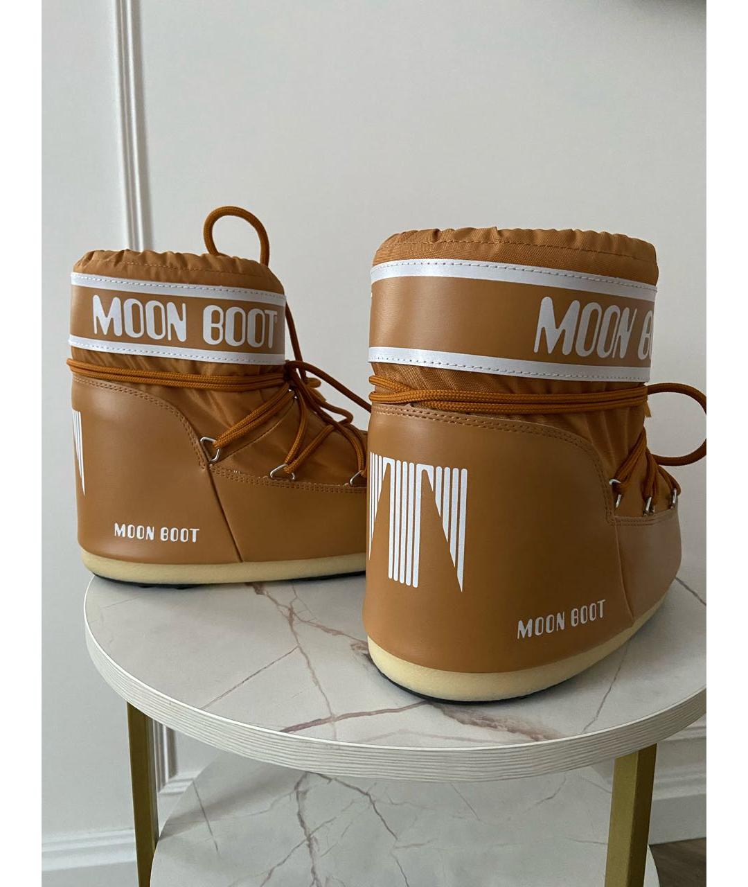 MOON BOOT Коричневые текстильные ботинки, фото 8