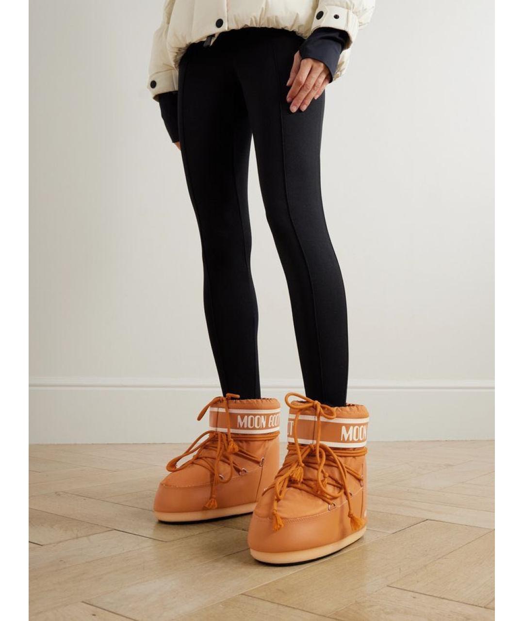 MOON BOOT Коричневые текстильные ботинки, фото 4