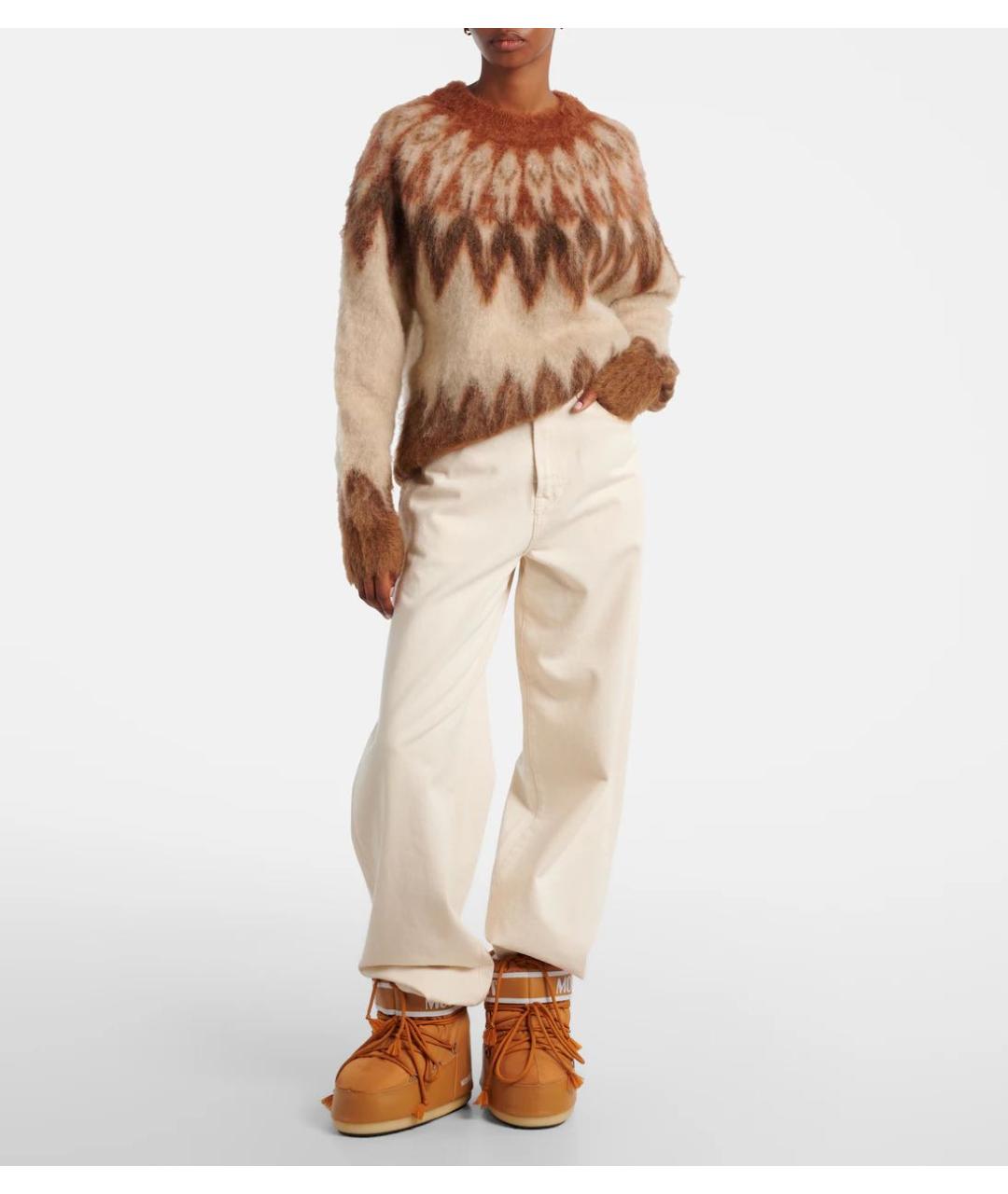 MOON BOOT Коричневые текстильные ботинки, фото 6