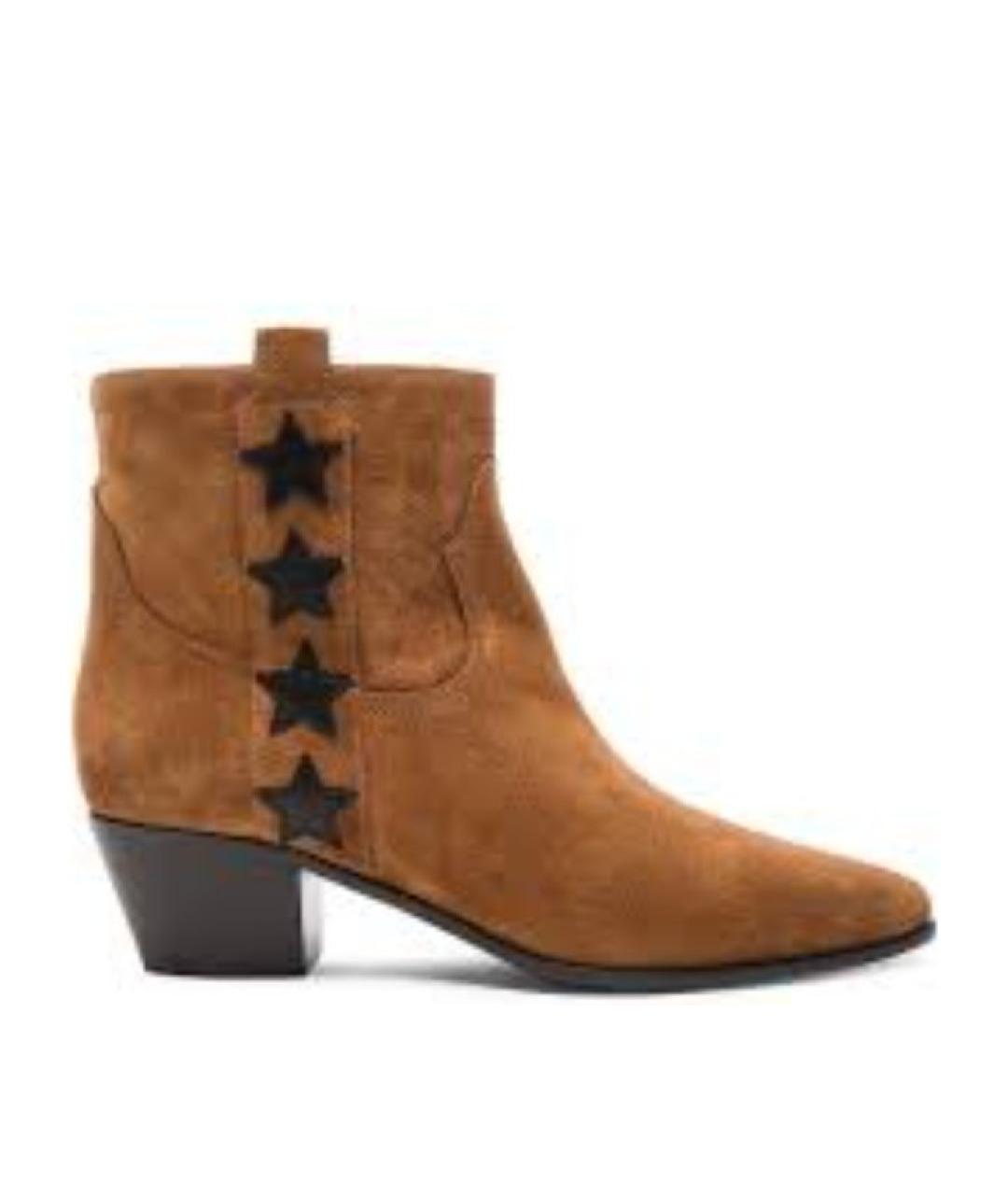 SAINT LAURENT Коричневые замшевые полусапоги, фото 7