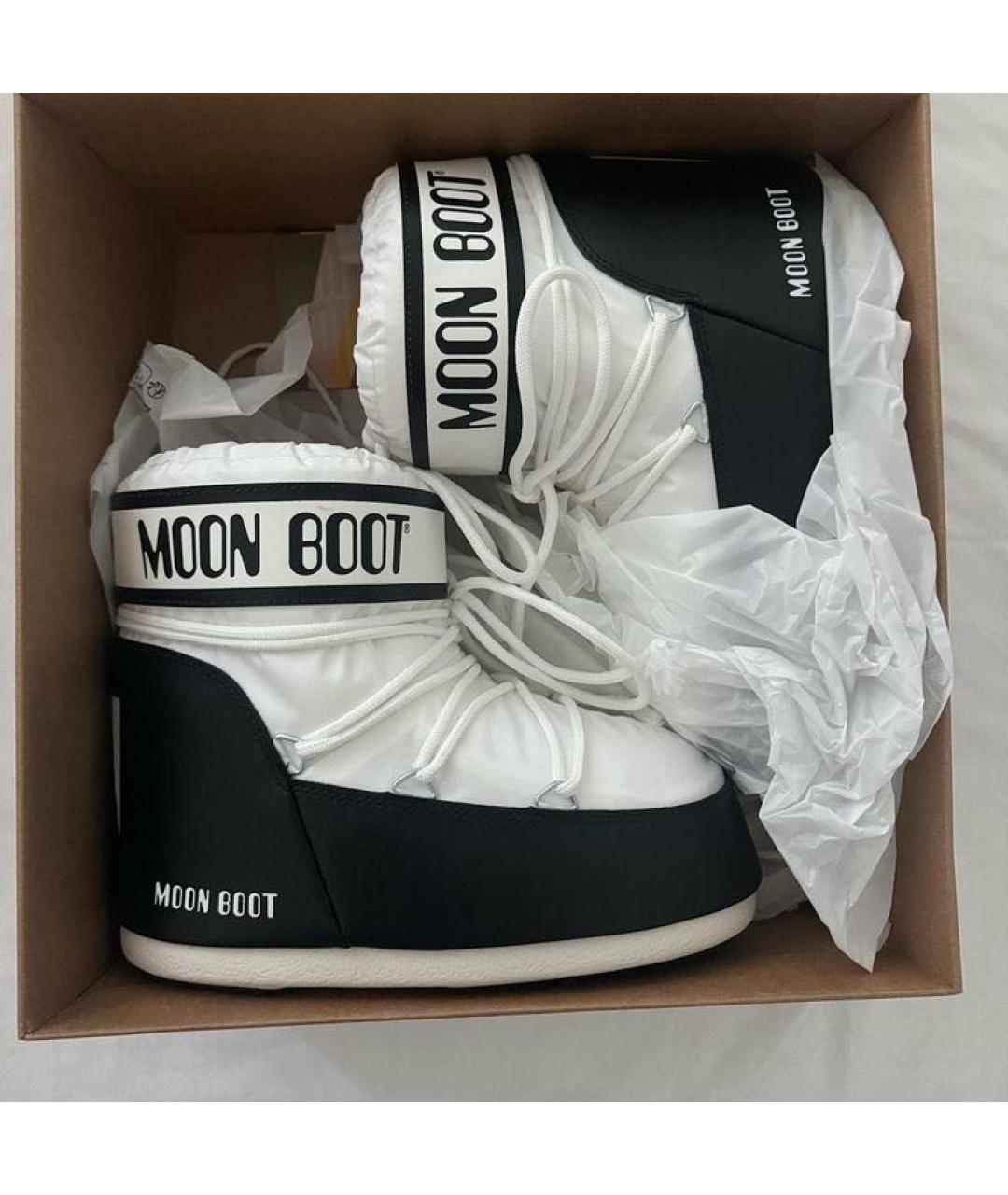 MOON BOOT Белые текстильные ботинки, фото 5