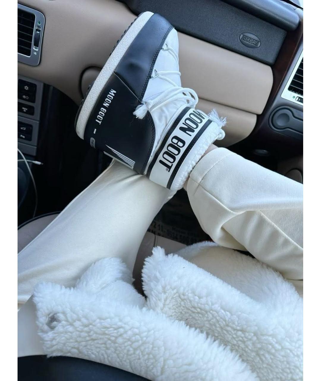 MOON BOOT Белые текстильные ботинки, фото 6