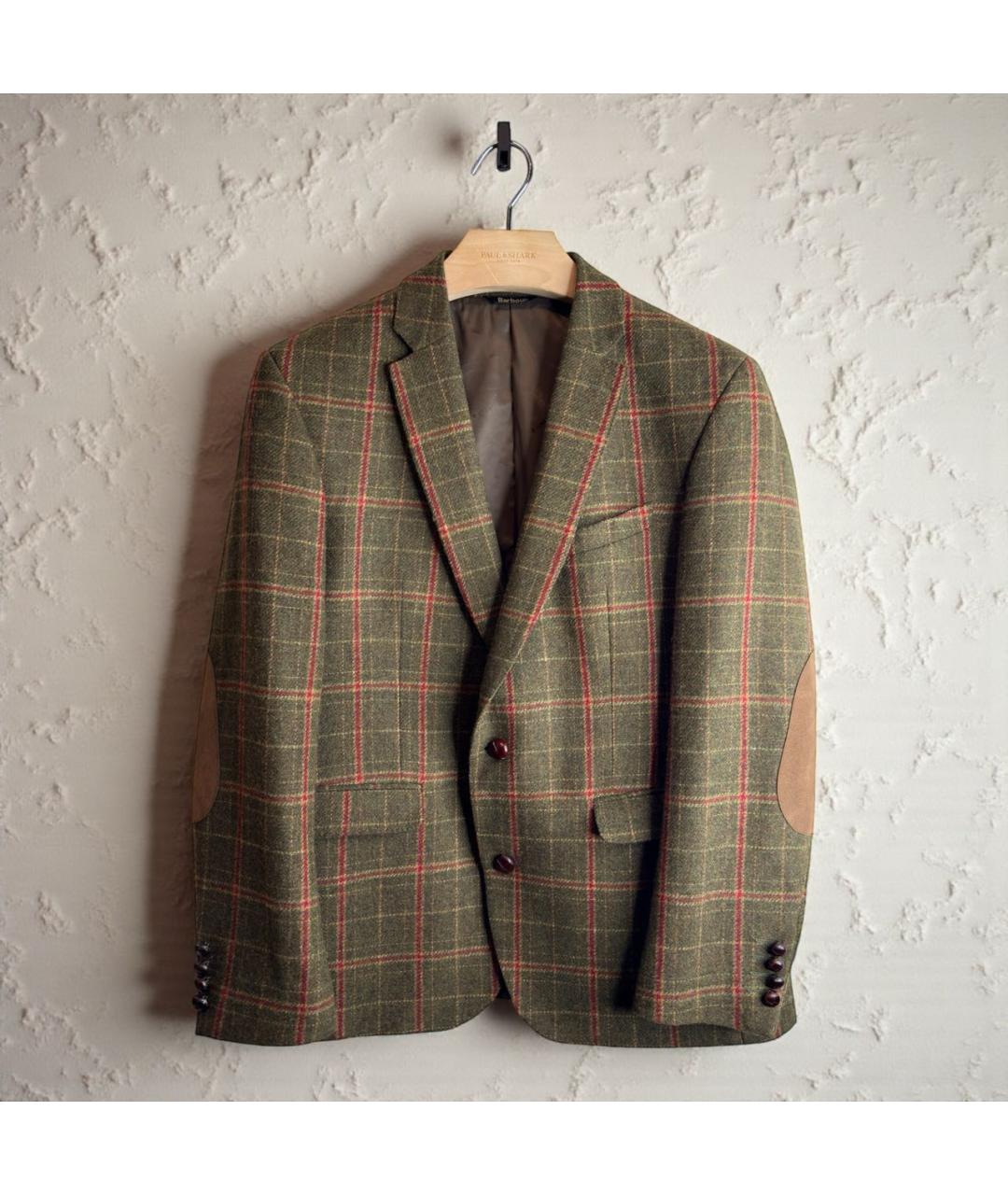 BARBOUR Коричневый шерстяной пиджак, фото 9
