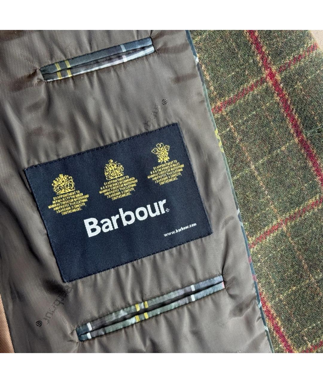 BARBOUR Коричневый шерстяной пиджак, фото 7