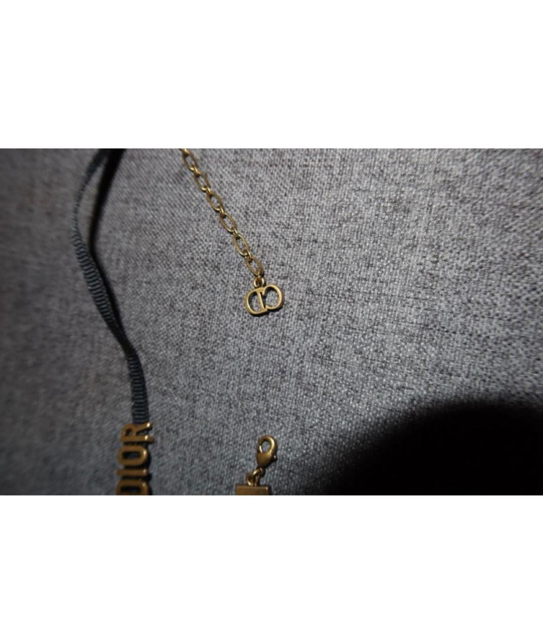 CHRISTIAN DIOR Черный металлический чокер, фото 6