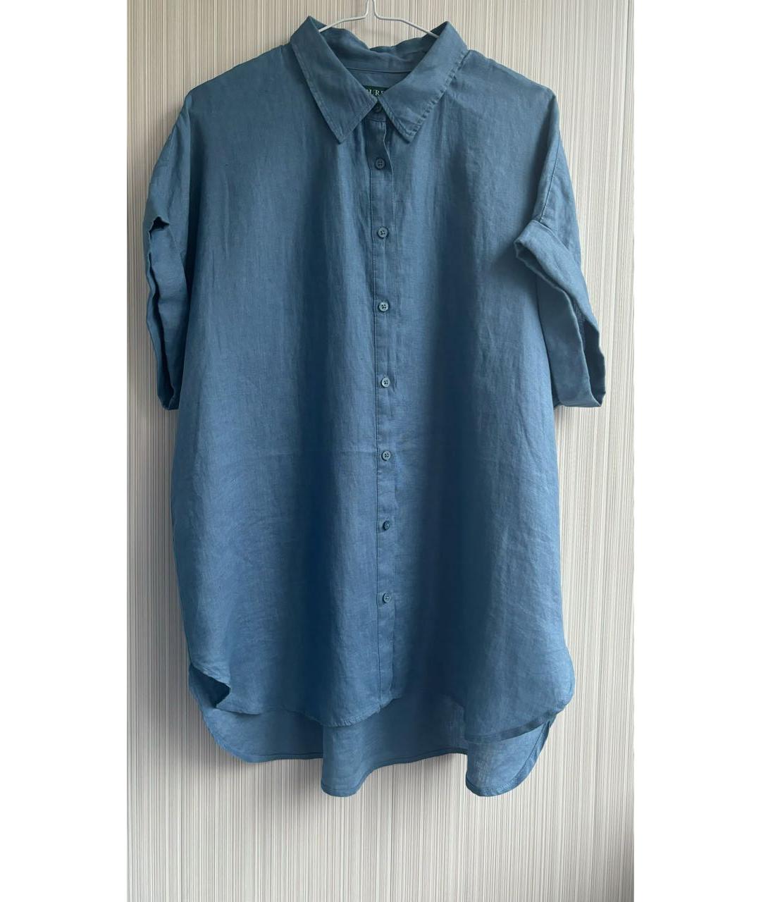 POLO RALPH LAUREN Синяя льняная рубашка, фото 9