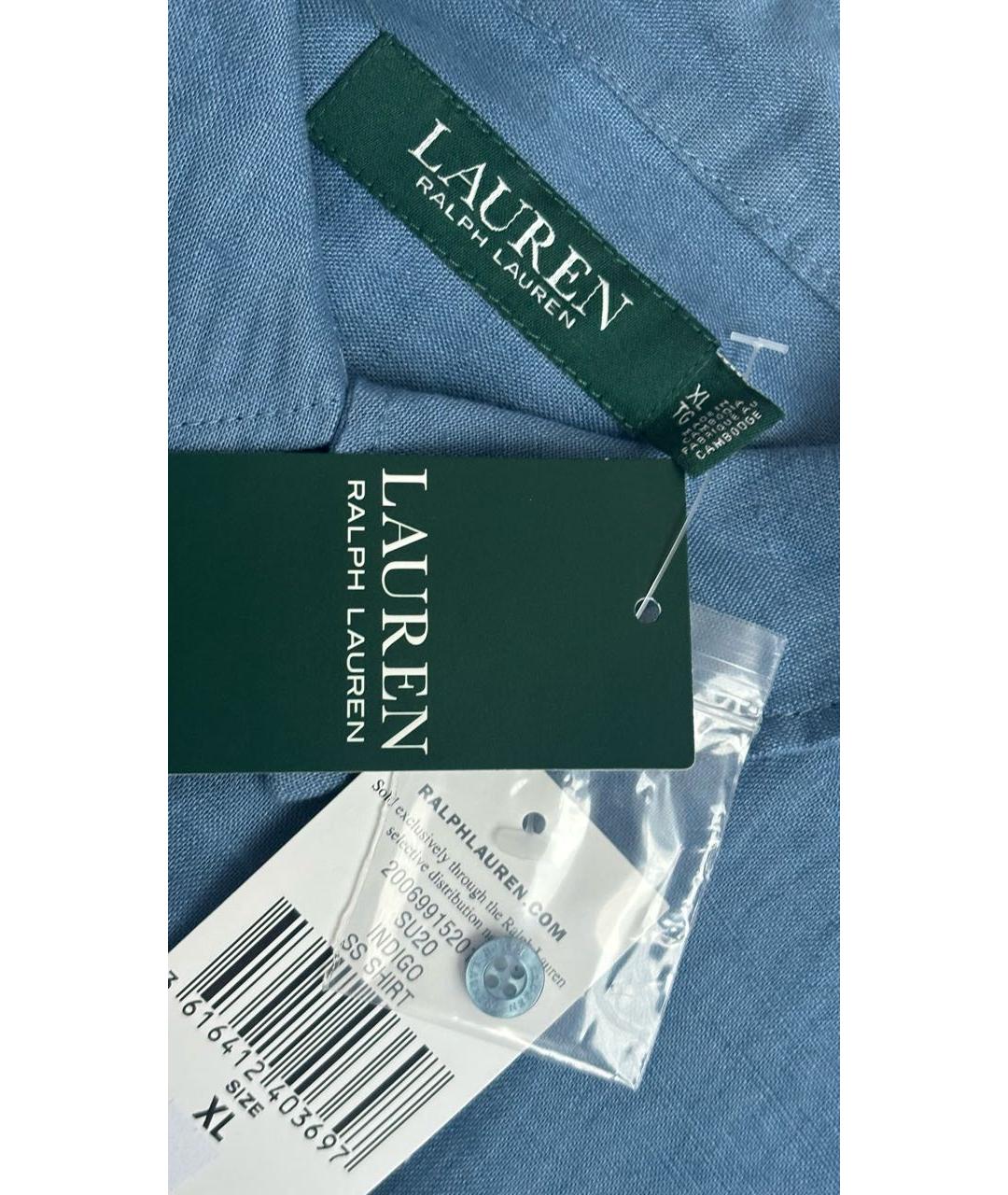 POLO RALPH LAUREN Синяя льняная рубашка, фото 3