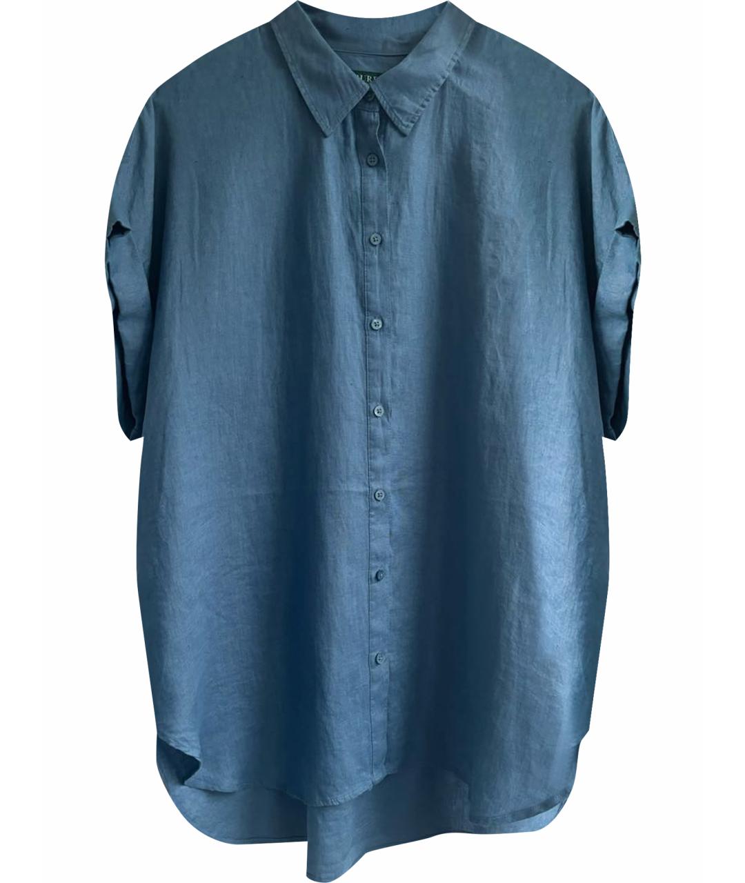 POLO RALPH LAUREN Синяя льняная рубашка, фото 1