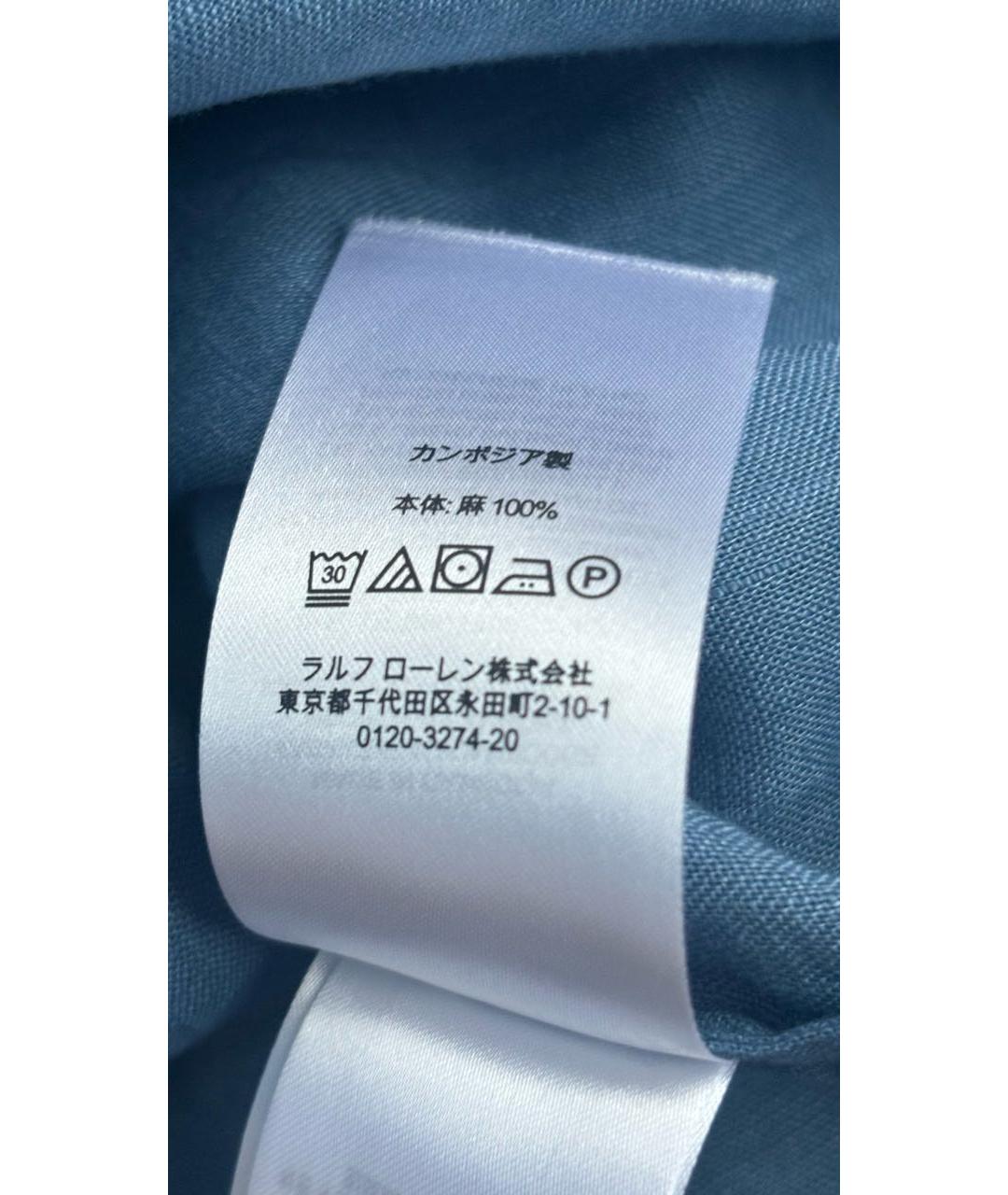 POLO RALPH LAUREN Синяя льняная рубашка, фото 7