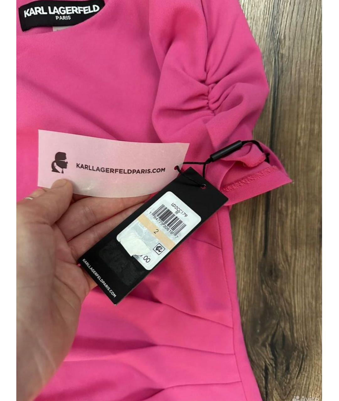 KARL LAGERFELD Розовое полиэстеровое коктейльное платье, фото 5