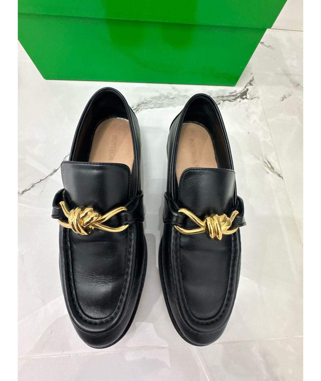 BOTTEGA VENETA Черные кожаные лоферы, фото 2