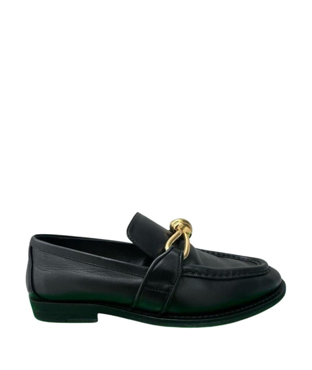 BOTTEGA VENETA Черные кожаные лоферы, фото 1