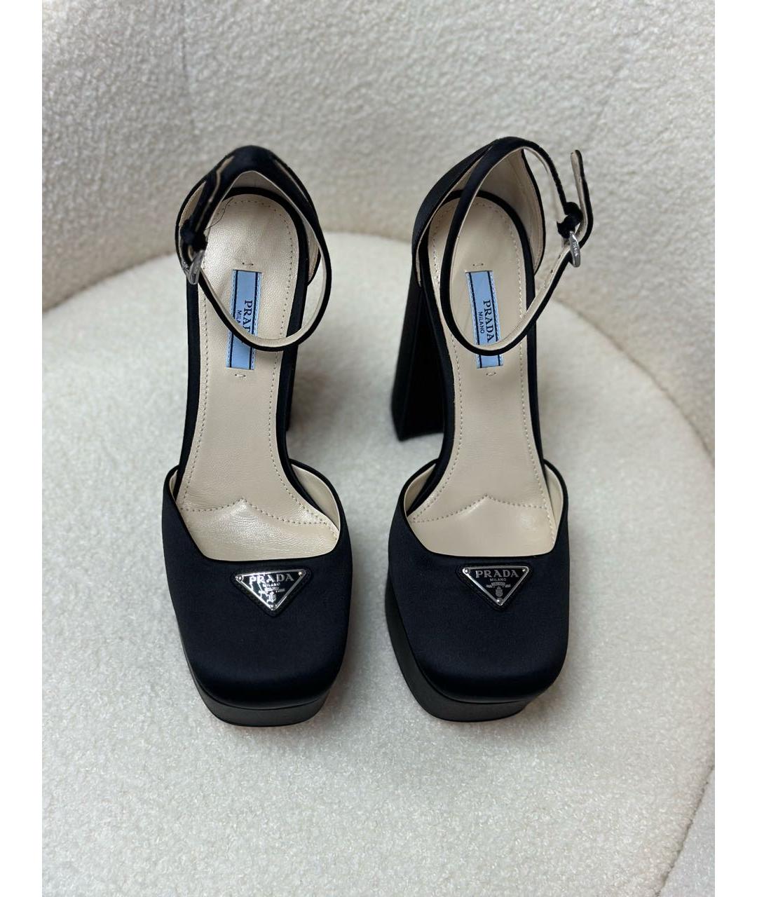 PRADA Черные текстильные босоножки, фото 2