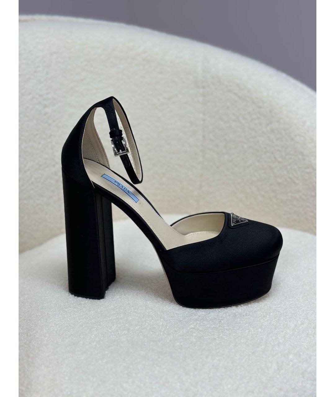 PRADA Черные текстильные босоножки, фото 6