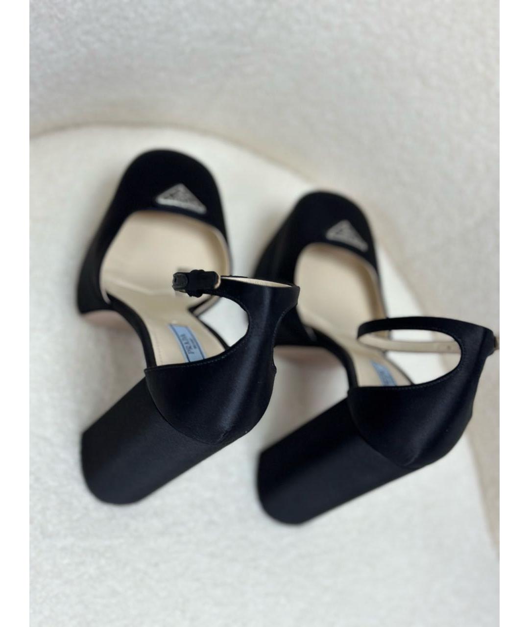 PRADA Черные текстильные босоножки, фото 3