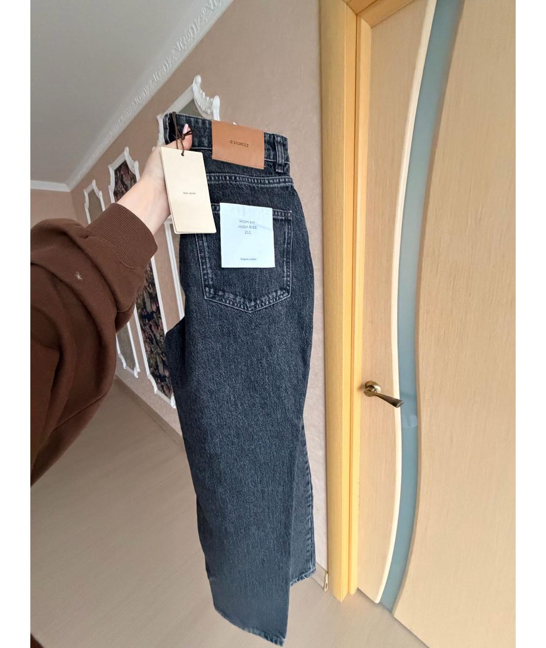 12 STOREEZ Антрацитовые хлопковые прямые джинсы, фото 2