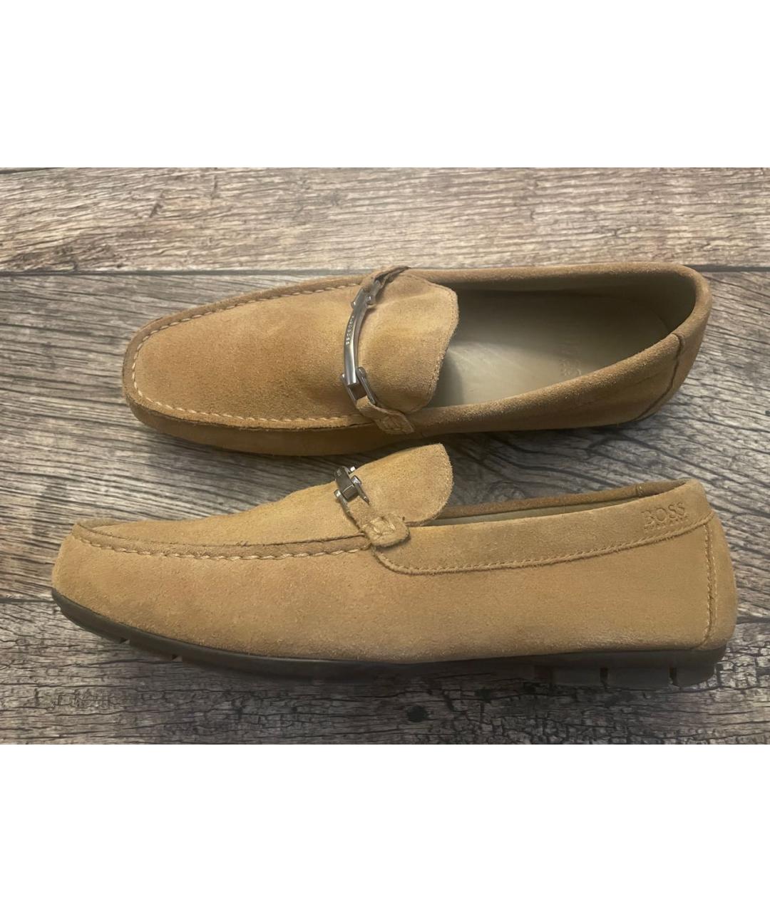 HUGO BOSS Горчичные замшевые лоферы, фото 4