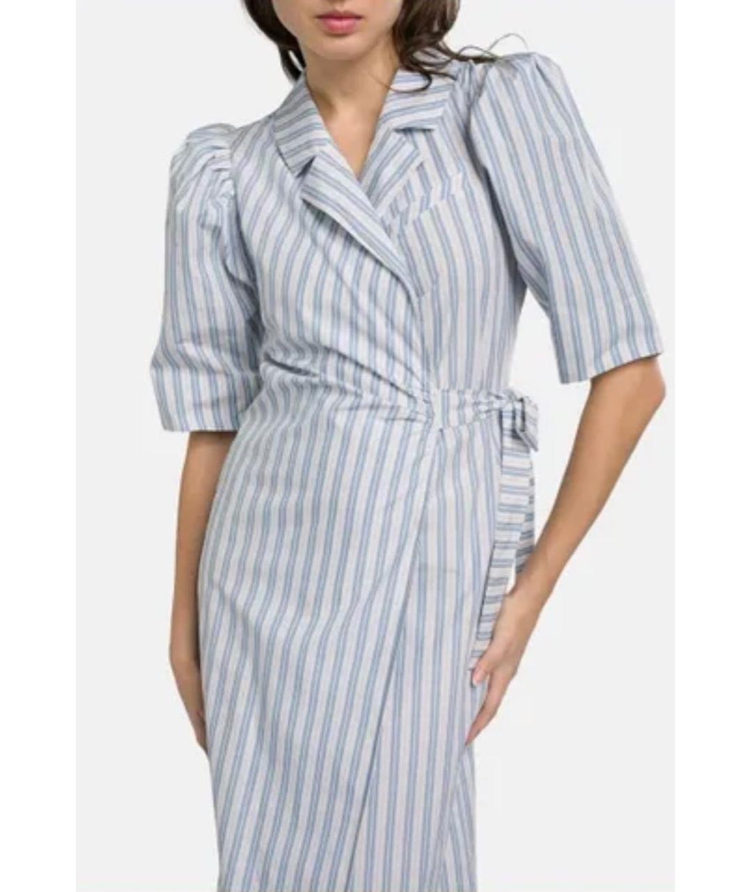 GANNI Голубое хлопковое повседневное платье, фото 8