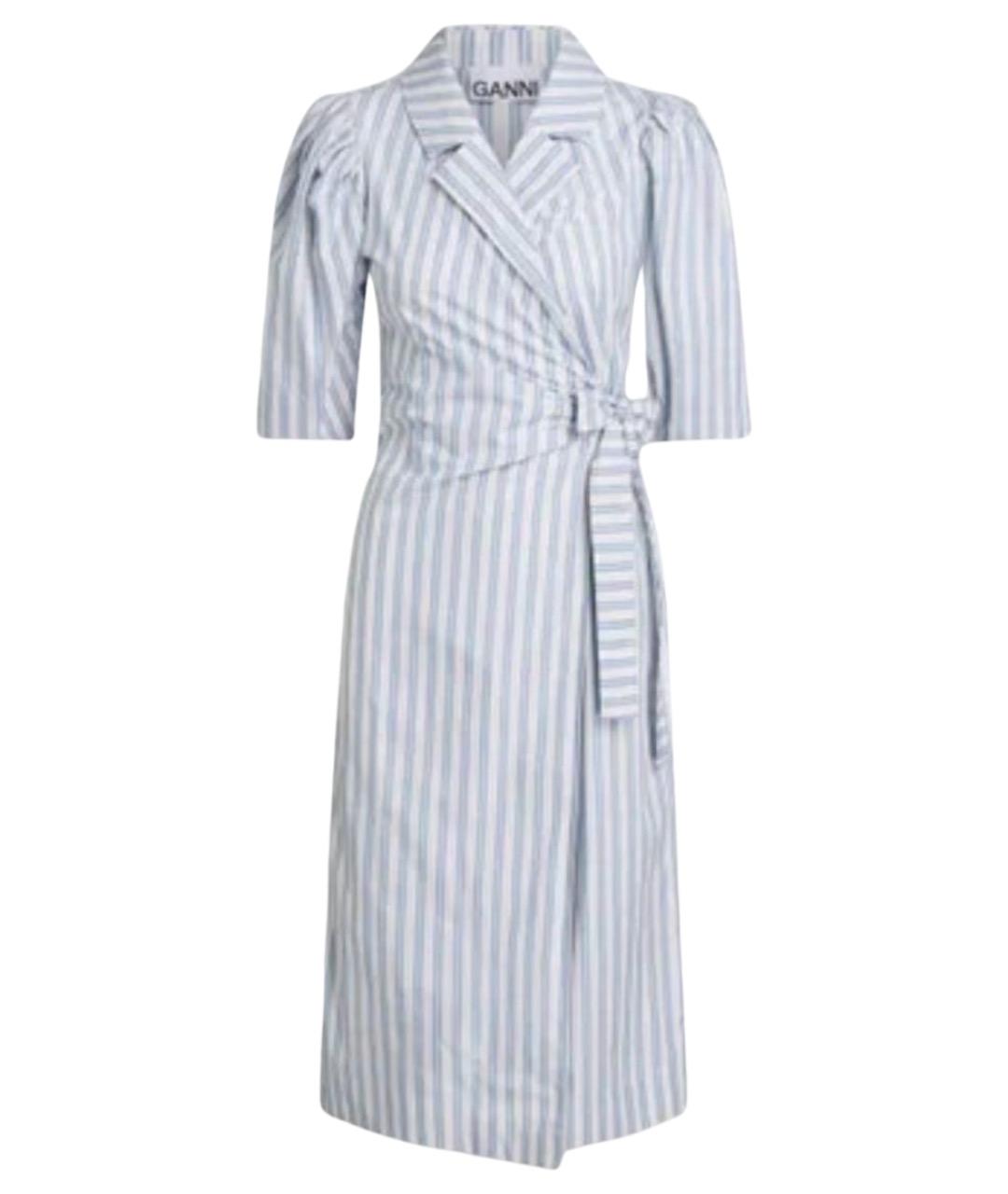 GANNI Голубое хлопковое повседневное платье, фото 1