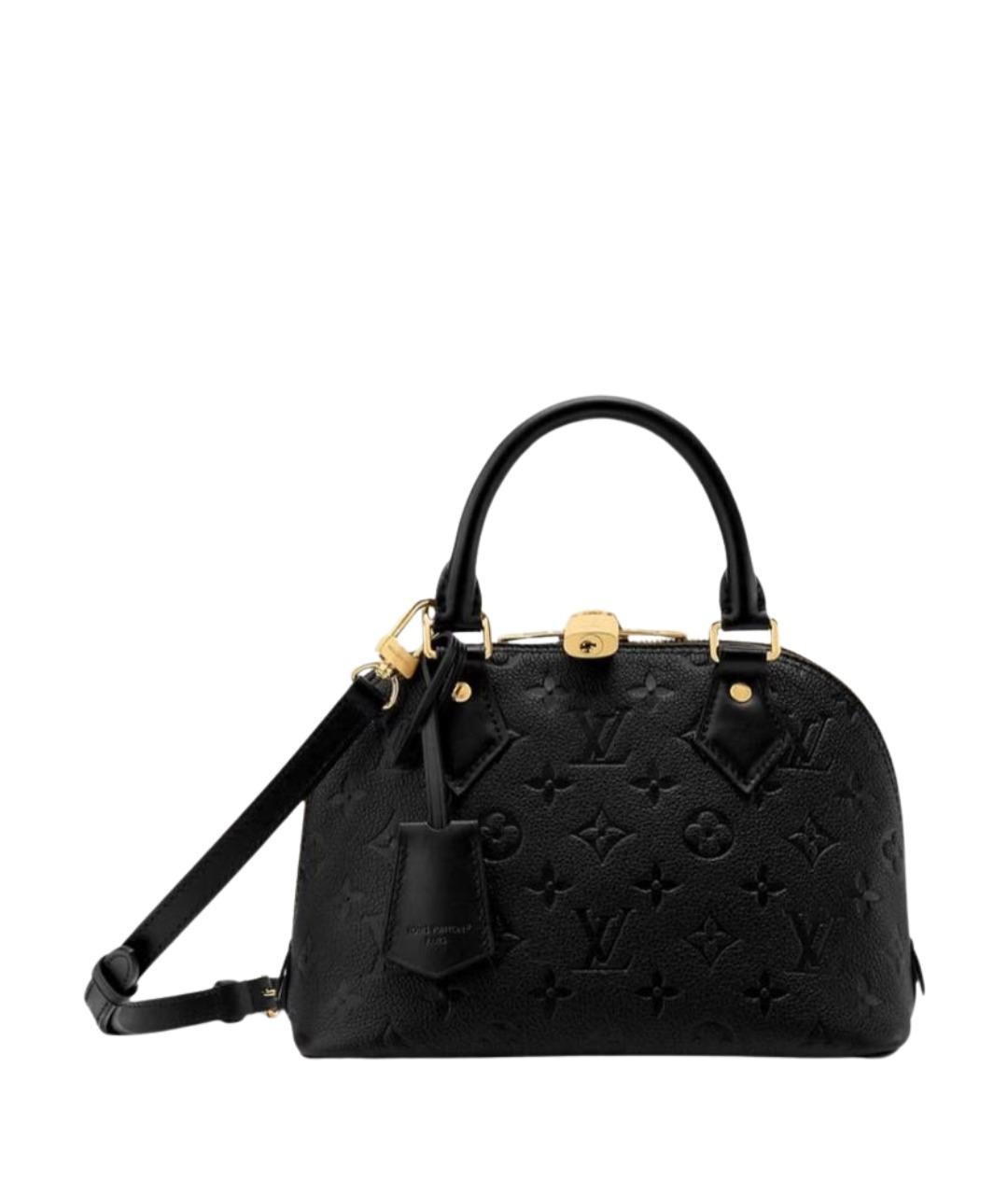 LOUIS VUITTON Черная кожаная сумка с короткими ручками, фото 1