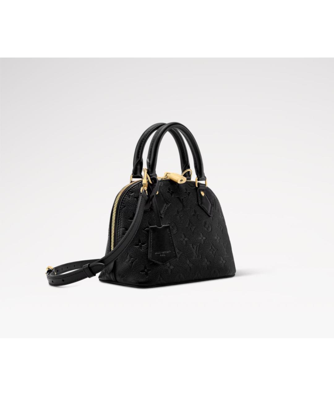 LOUIS VUITTON Черная кожаная сумка с короткими ручками, фото 2