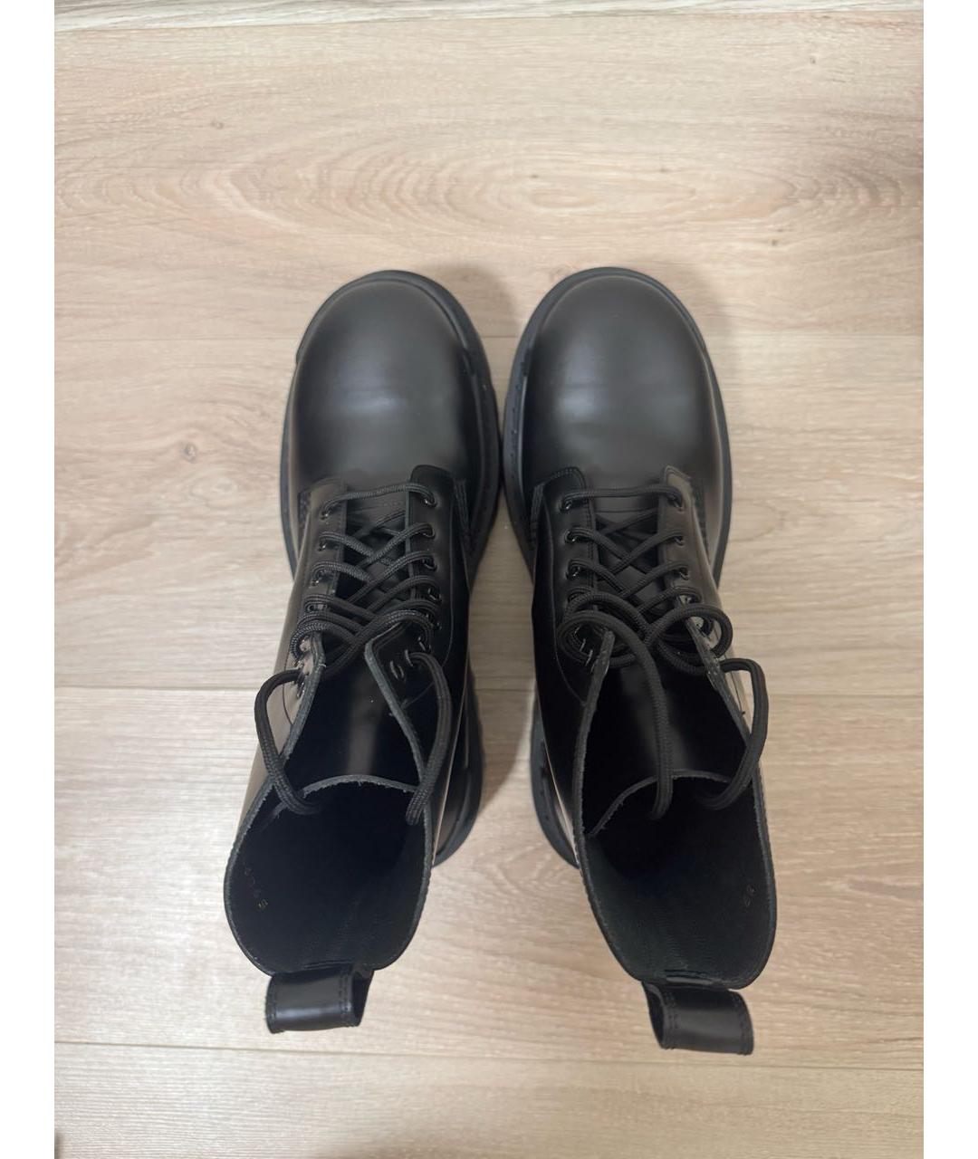 BALENCIAGA Черные кожаные ботинки, фото 3