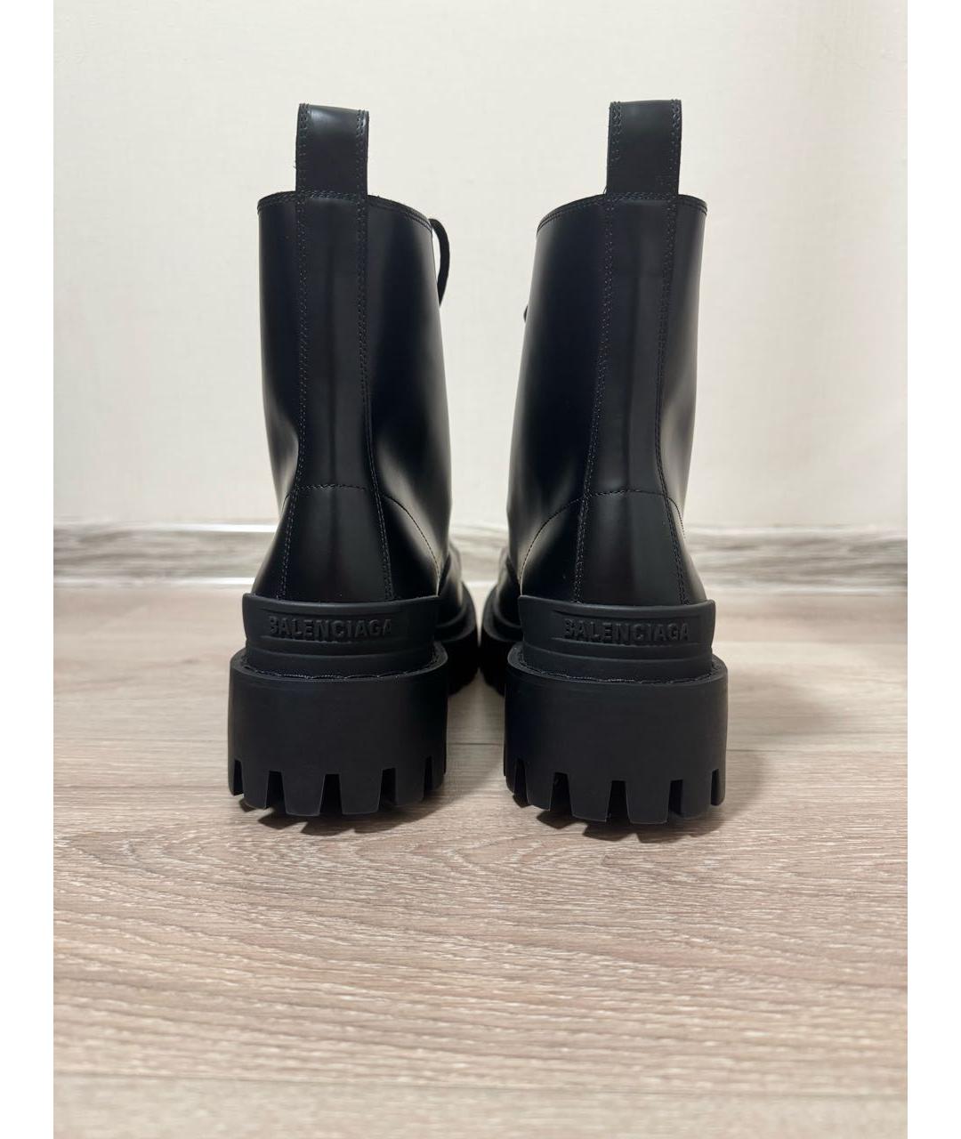 BALENCIAGA Черные кожаные ботинки, фото 4