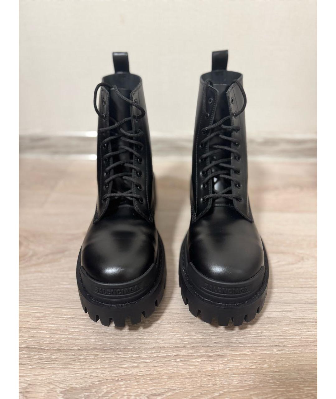 BALENCIAGA Черные кожаные ботинки, фото 2