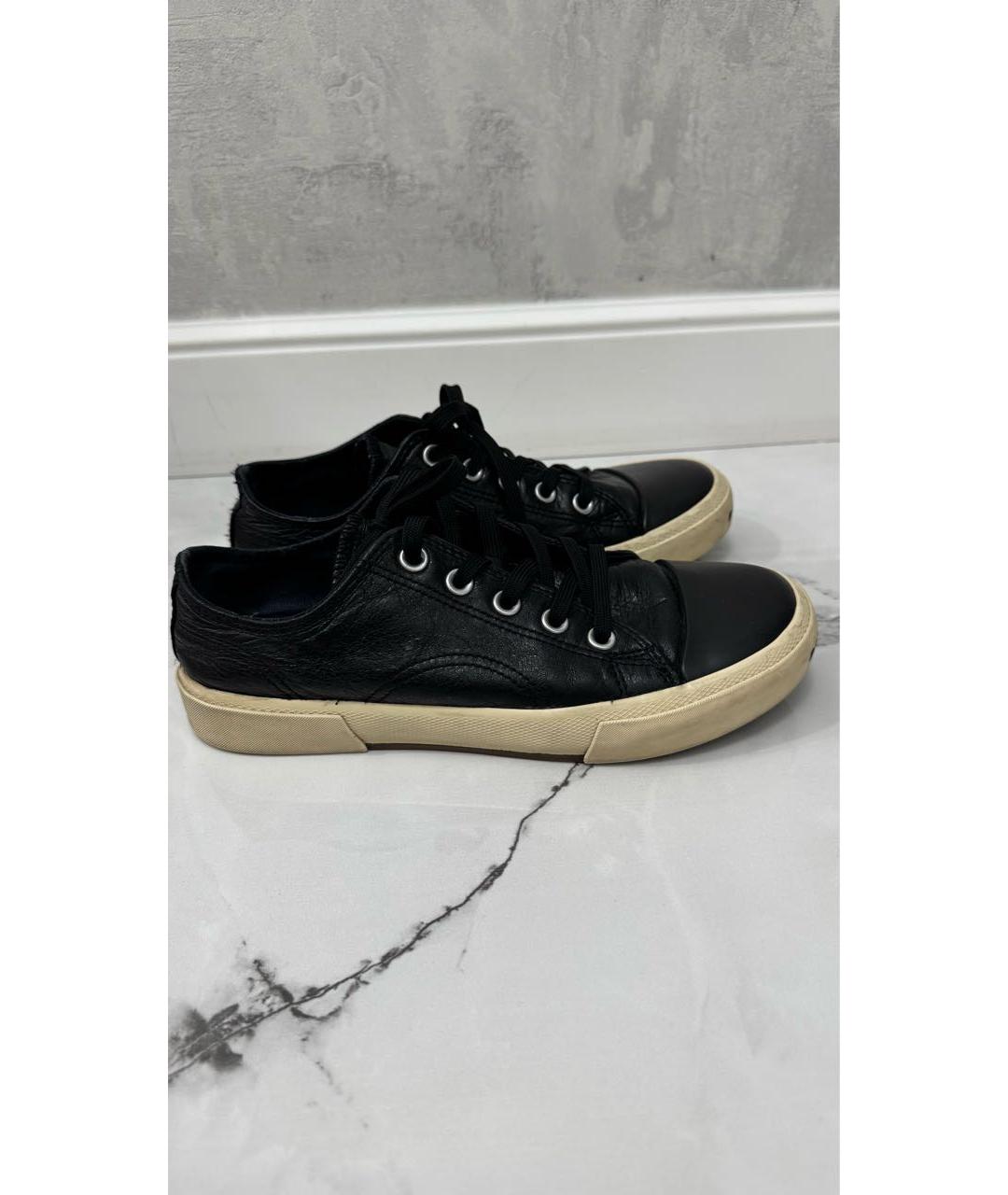 BALENCIAGA Черные кожаные кеды, фото 5