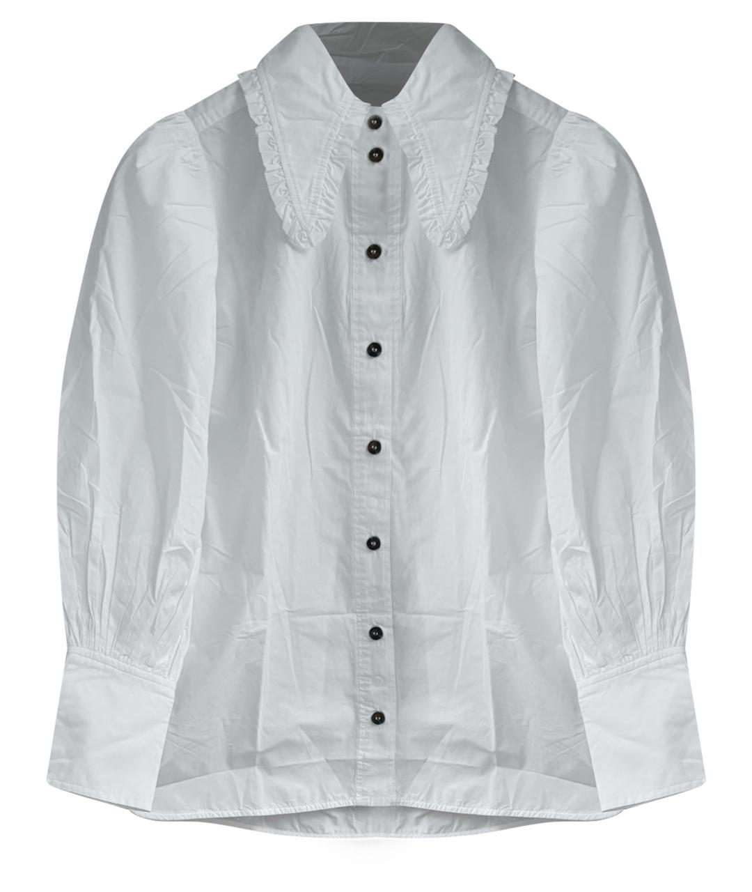 GANNI Белая хлопковая рубашка, фото 1