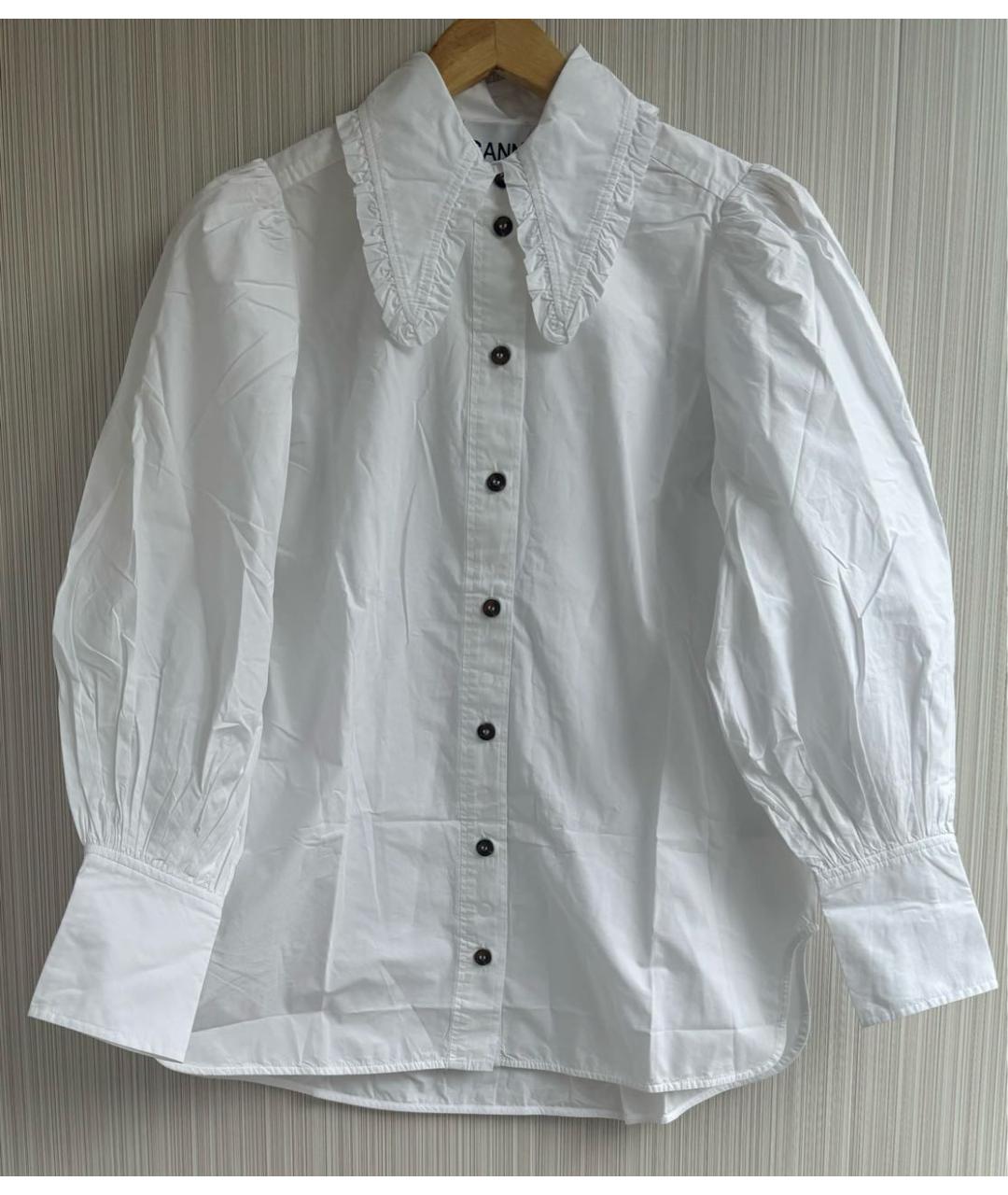 GANNI Белая хлопковая рубашка, фото 9