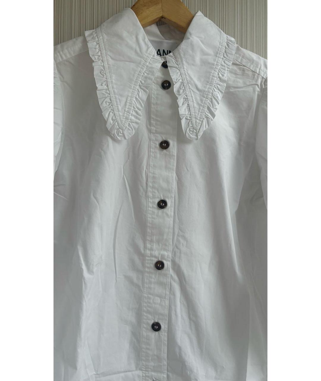 GANNI Белая хлопковая рубашка, фото 2