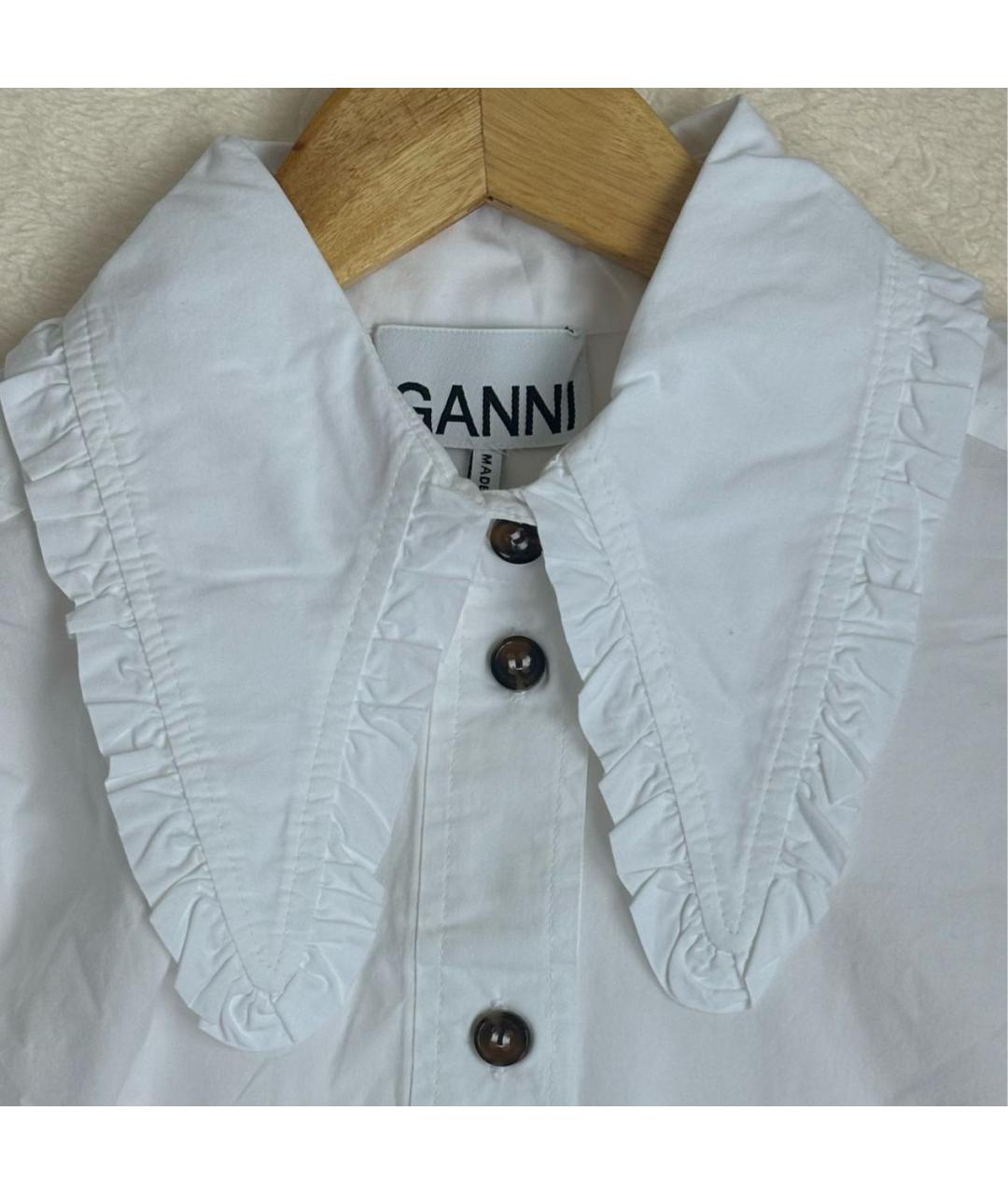 GANNI Белая хлопковая рубашка, фото 8