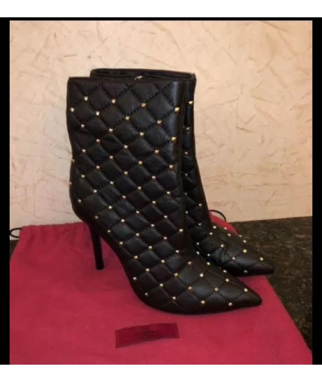 VALENTINO Черные кожаные ботильоны, фото 4