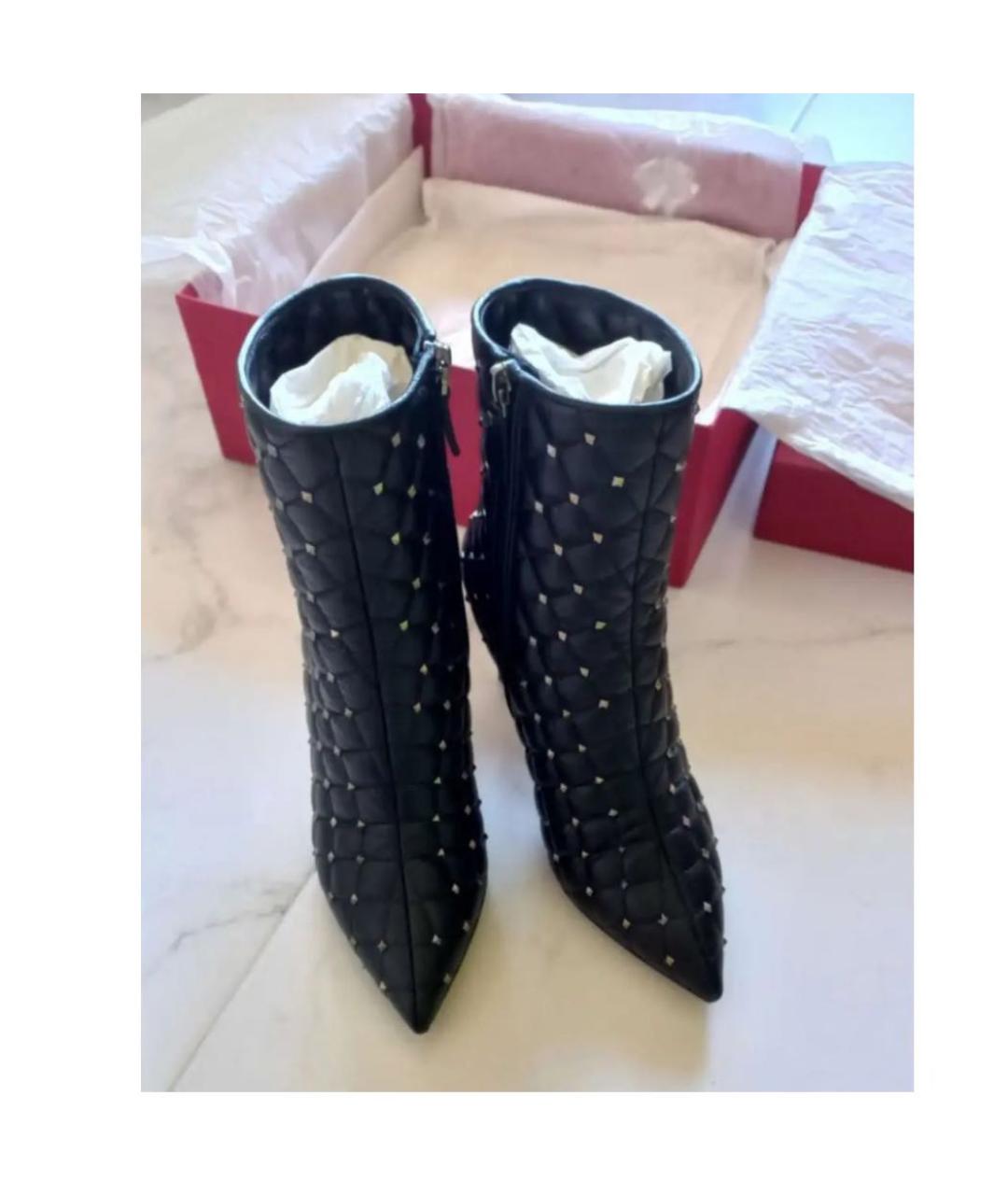 VALENTINO Черные кожаные ботильоны, фото 2