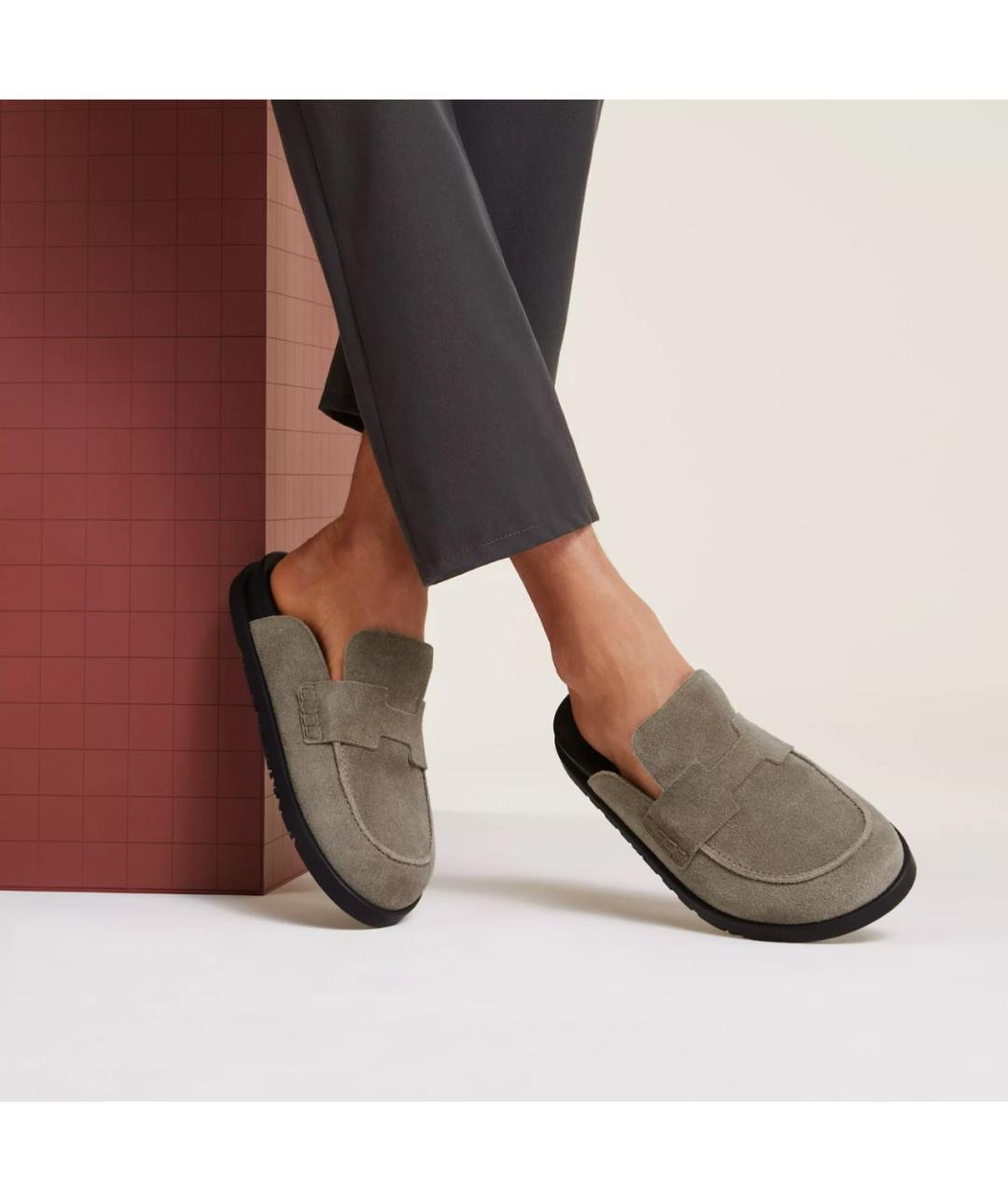 HERMES Серые замшевые лоферы, фото 2
