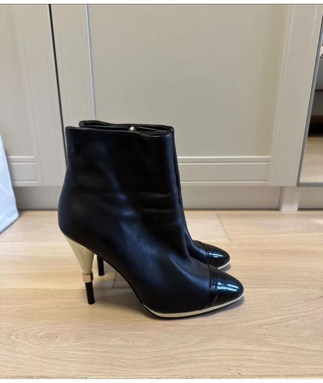 CHANEL Черные кожаные ботильоны, фото 5