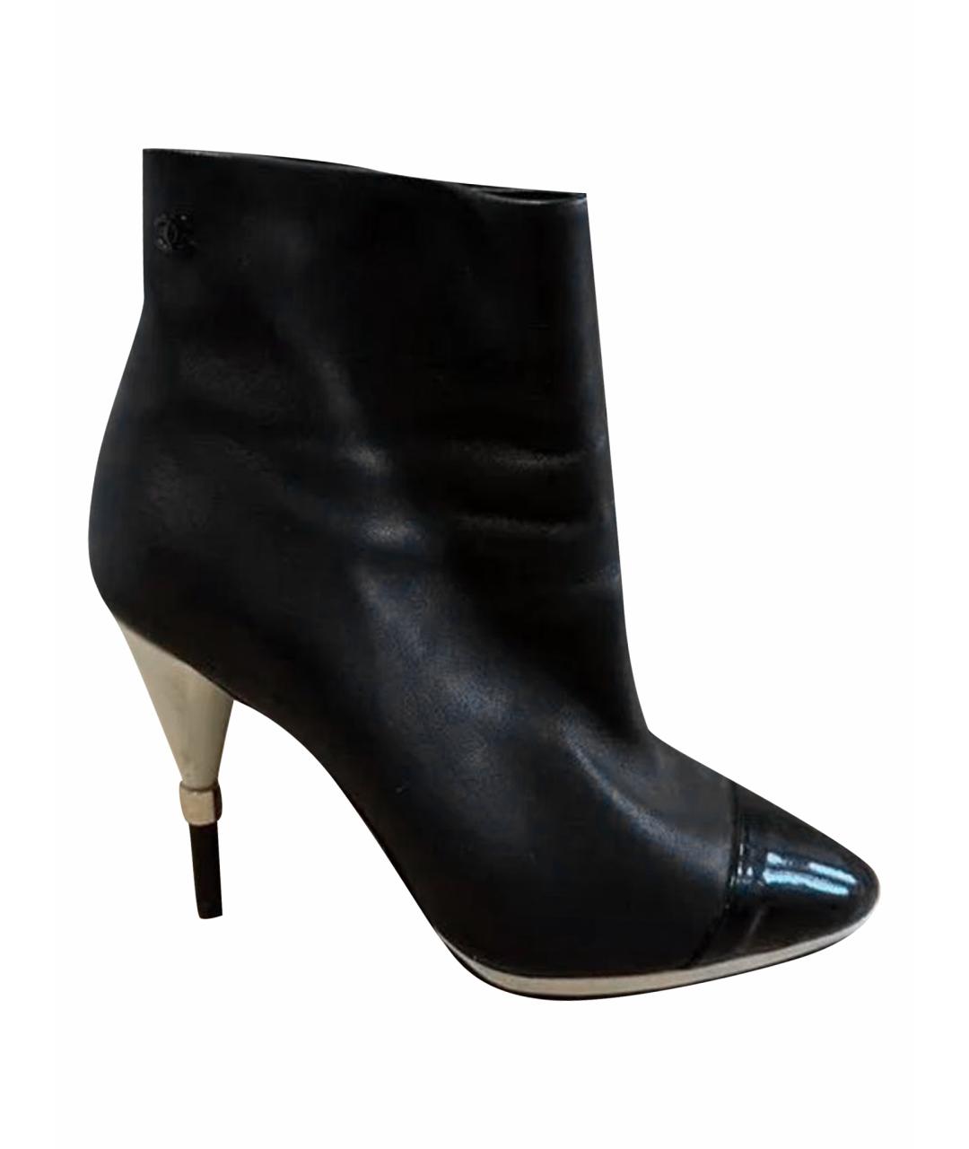 CHANEL Черные кожаные ботильоны, фото 1