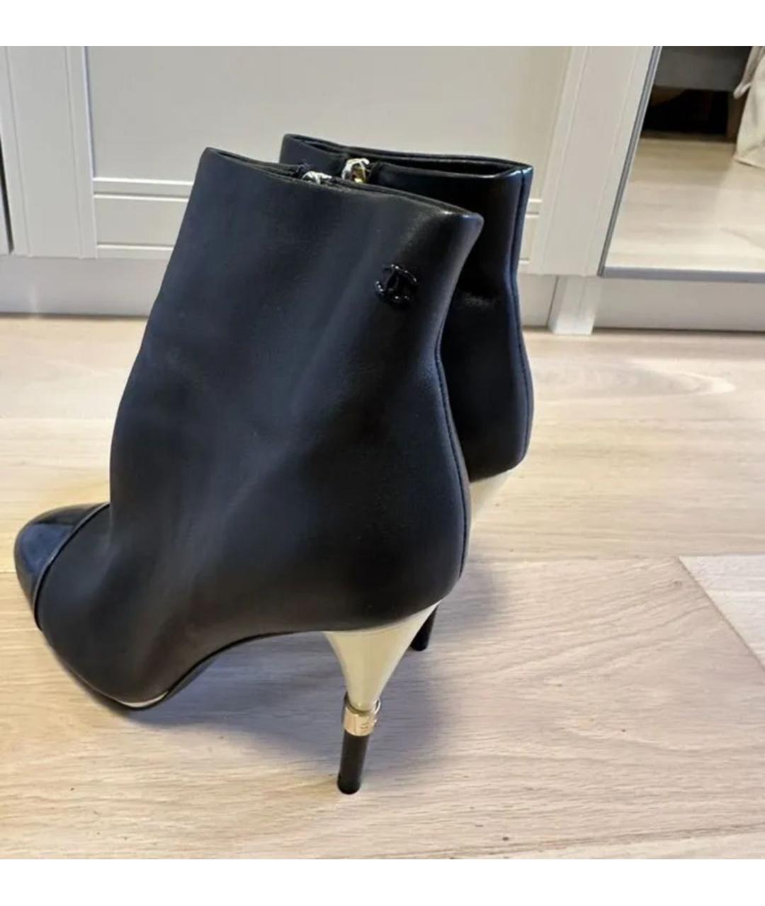 CHANEL Черные кожаные ботильоны, фото 3